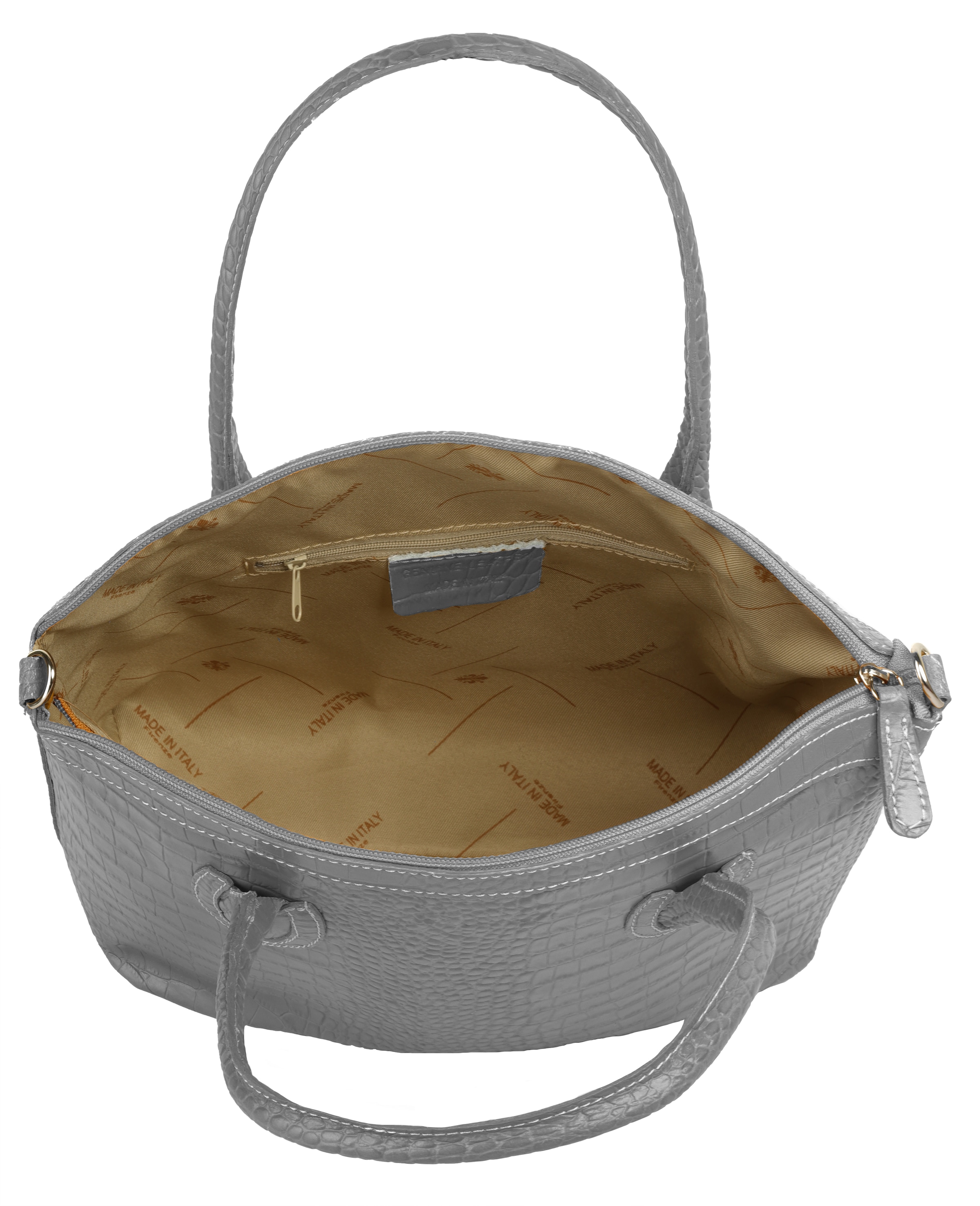 Cluty Henkeltasche, echt Leder, Made in Italy