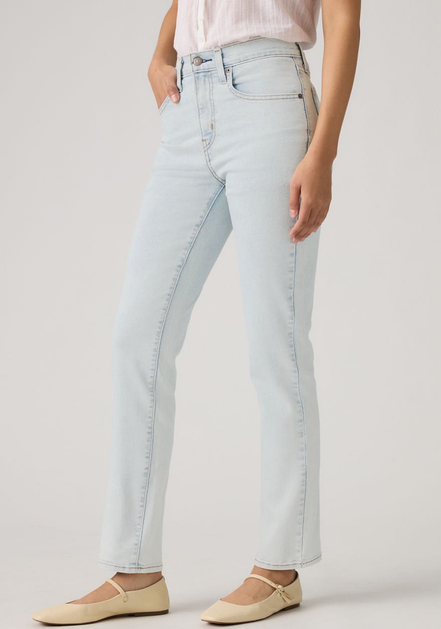 Straight-Jeans LEVI'S "724 HIGH RISE STRAIGHT", Damen, Gr. 30, Länge 34, would you be mine, Denim/Jeans, Obermaterial: 81% Baumwolle, 18% Polyester, 1% Elasthan, straight fit lang, Jeans Straight-Jeans, Topseller