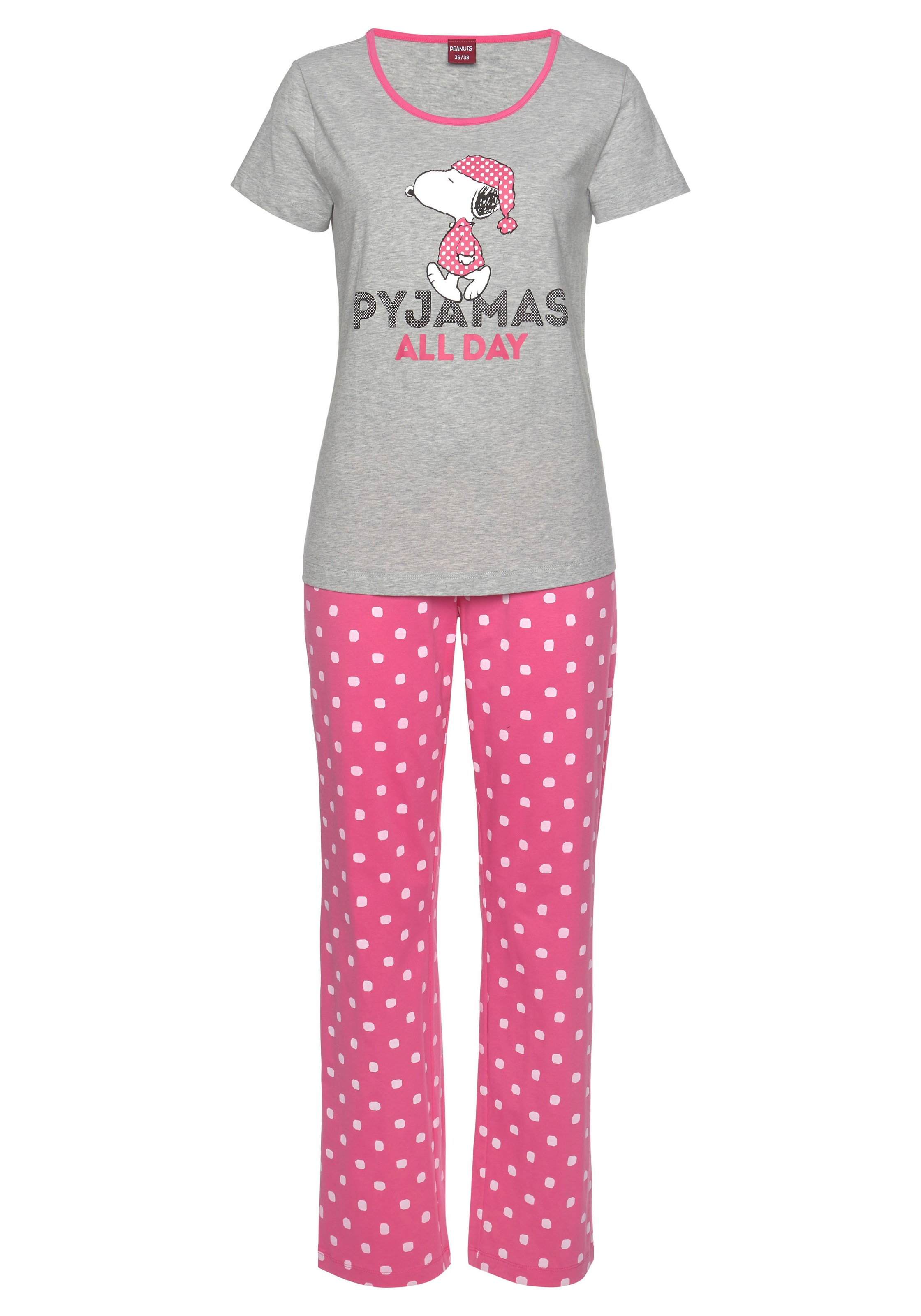 Peanuts Pyjama 2 Stk. tlg., mit Snoopy Druckmotiv günstig online kaufen