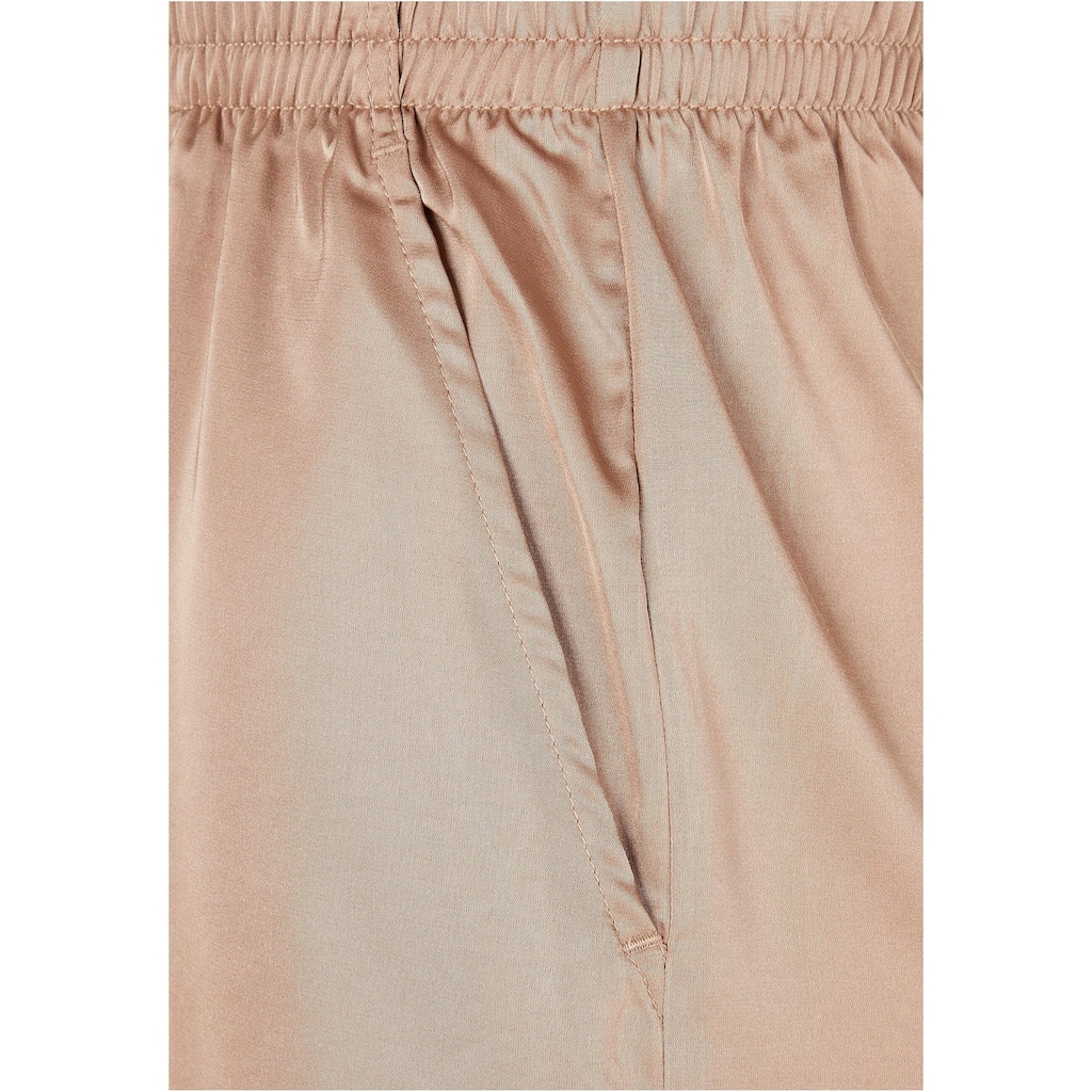 URBAN CLASSICS Stoffhose »Urban Classics Damen Ladies Satin Wide Leg Pants«, (1 tlg.)