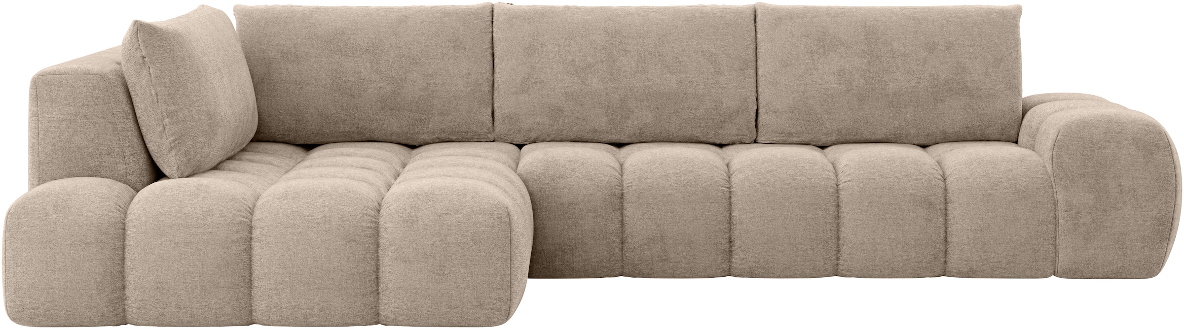 INOSIGN Ecksofa »AZITA Designsofa, elegant und bequem L-Form, Bubble-Optik«, lose Rückenkissen, traumhafte Steppung, Maße B/T/H: 352/210/72 cm