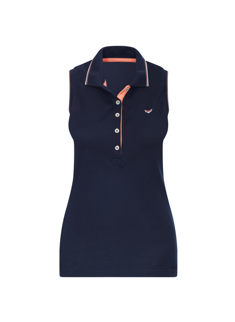Trigema Shirttop »TRIGEMA Ärmelloses Poloshirt mit kontrastfarbigen Akzenten«, (1 tlg.)