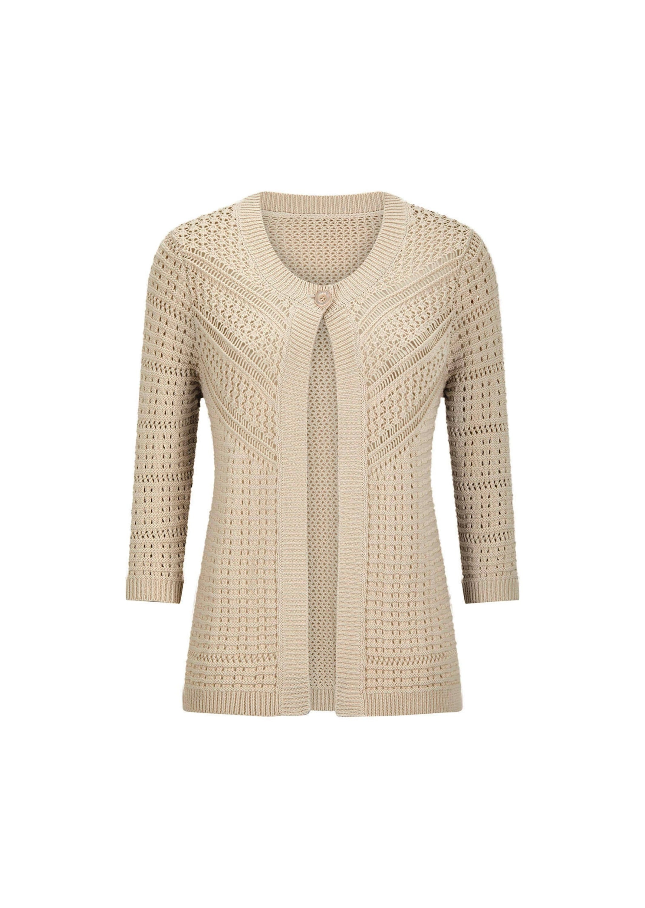 GOLDNER Strickjacke "Kurzgröße Elegante Strickjacke mit Rippenblende" figur günstig online kaufen