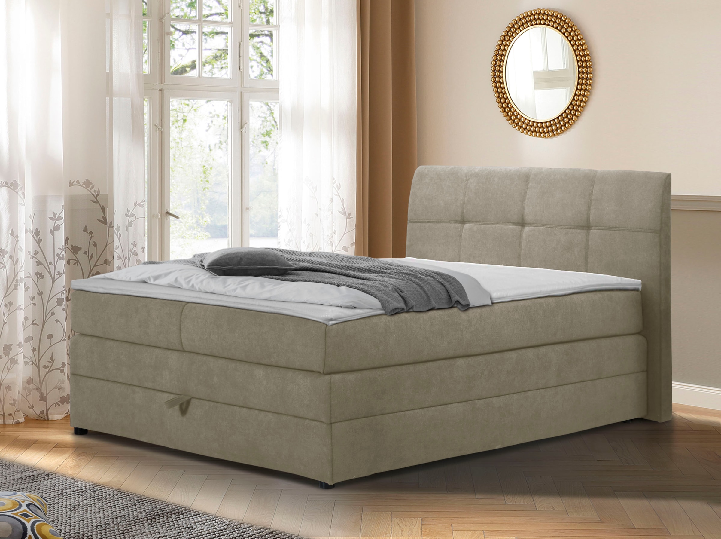Home affaire Boxspringbett "Finja", besonders komfortable Liegehöhe, mit pr günstig online kaufen