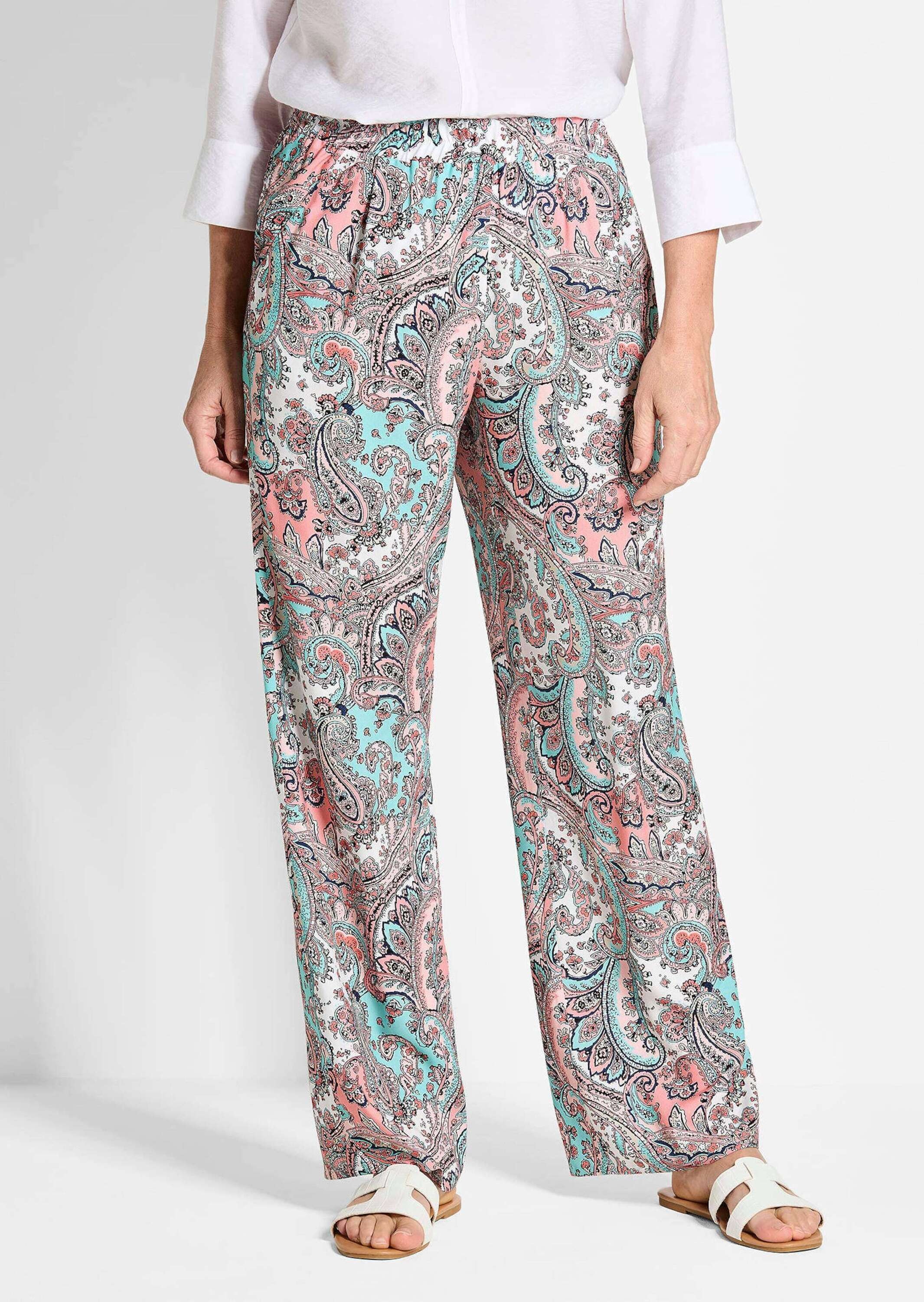 GOLDNER Stoffhose "Lange Viskose Schlupfhose mit Paisley-Print und weitem B günstig online kaufen