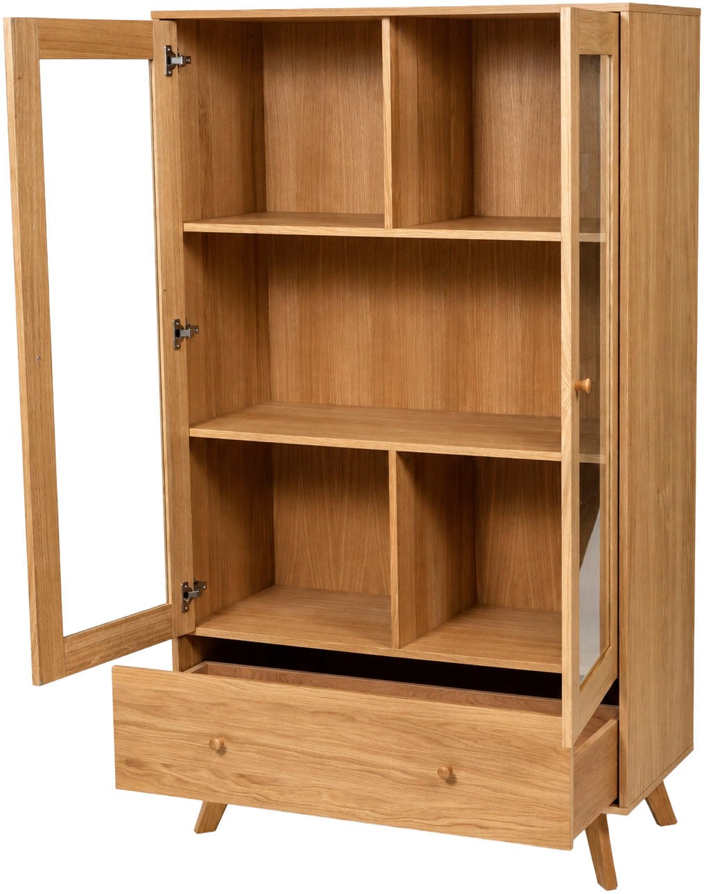 Woodman Glasvitrine »Kensal« im schlichten skandinavischen Design, Holzfurnier aus Eiche, FSC®