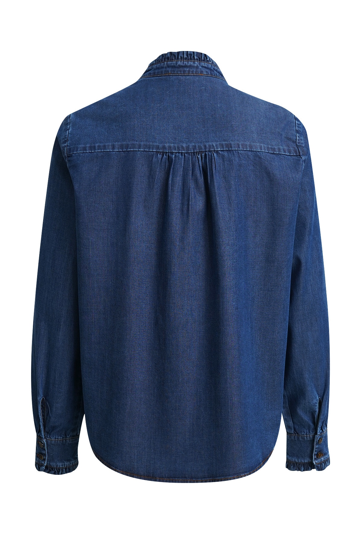 Smith & Soul Jeansbluse mit Rüschen am Ausschnitt