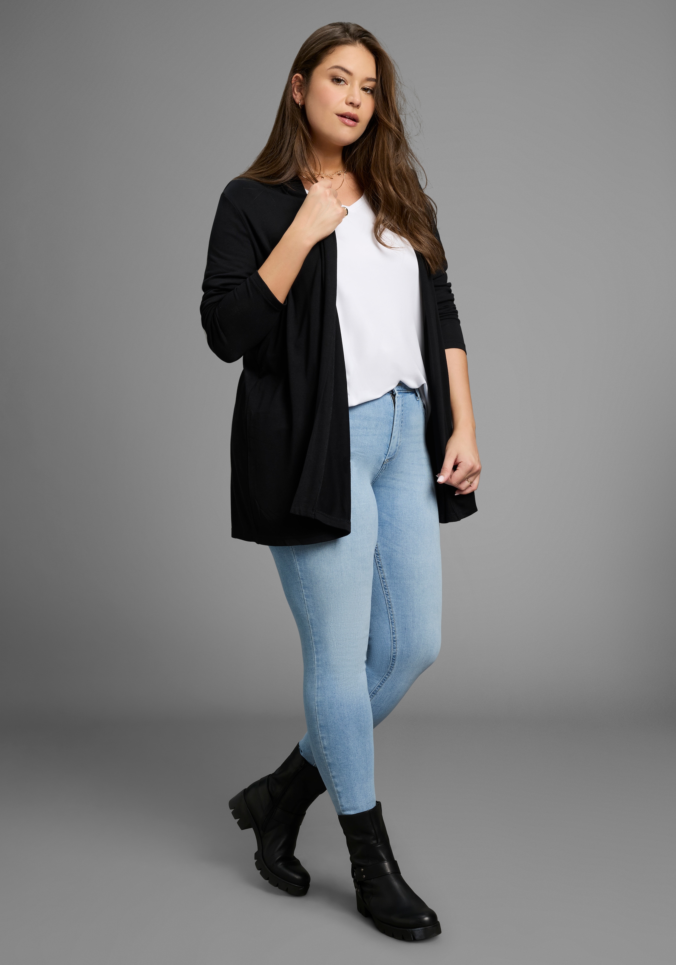 Laura Scott CURVE Strickjacke, aus angenehmem Jerseymaterial - GROSSE GRÖSSE