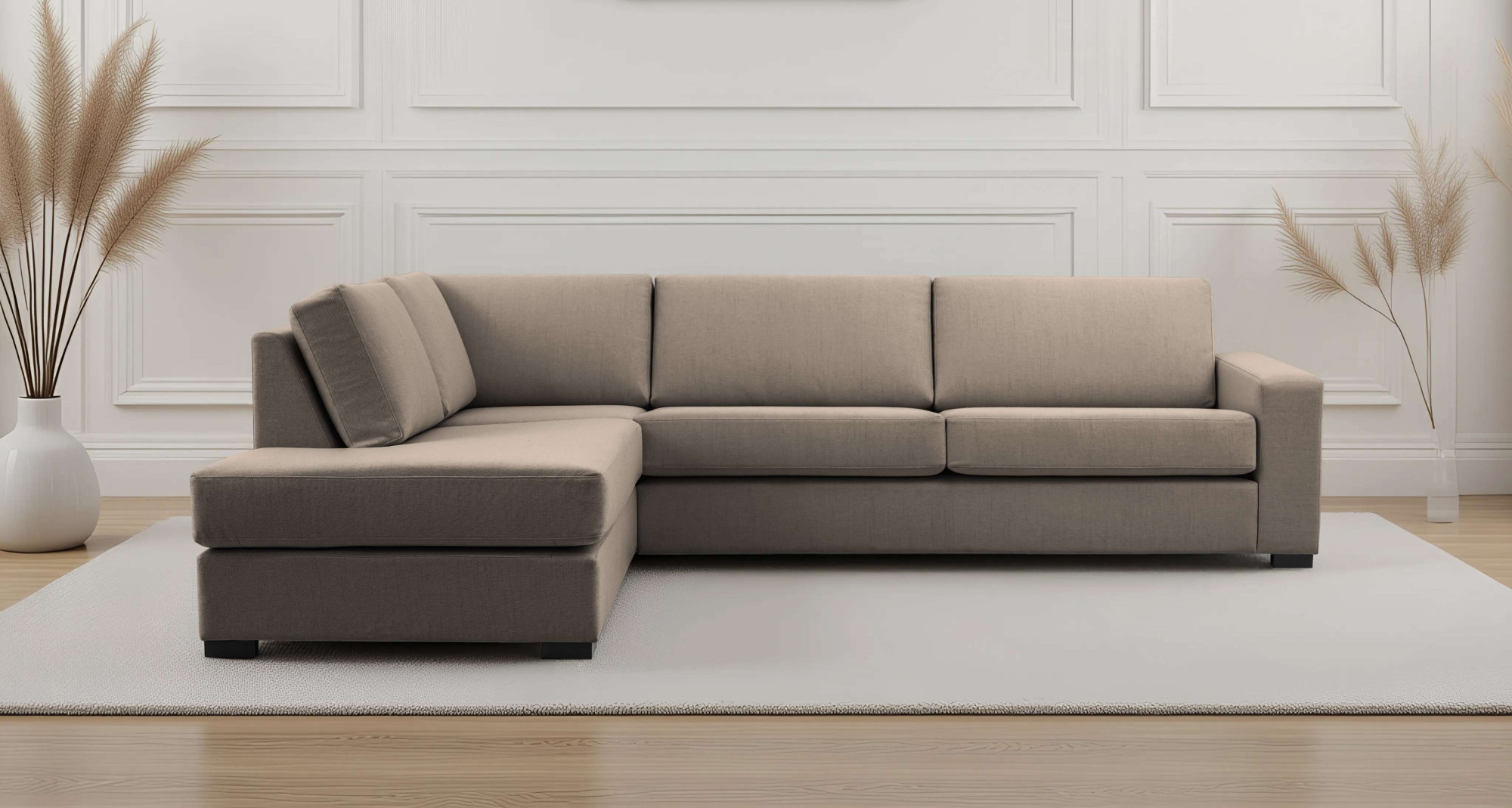 Home affaire Ecksofa "Branwell", Breite 304 cm, Struktur fein, mit Wellenun günstig online kaufen