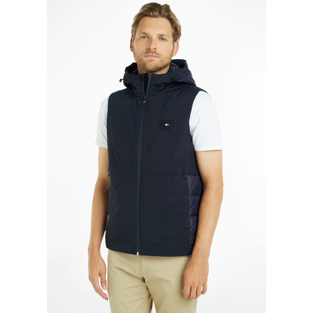 Tommy Hilfiger Steppweste »MIX MEDIA HOODED VEST« mit Kapuze