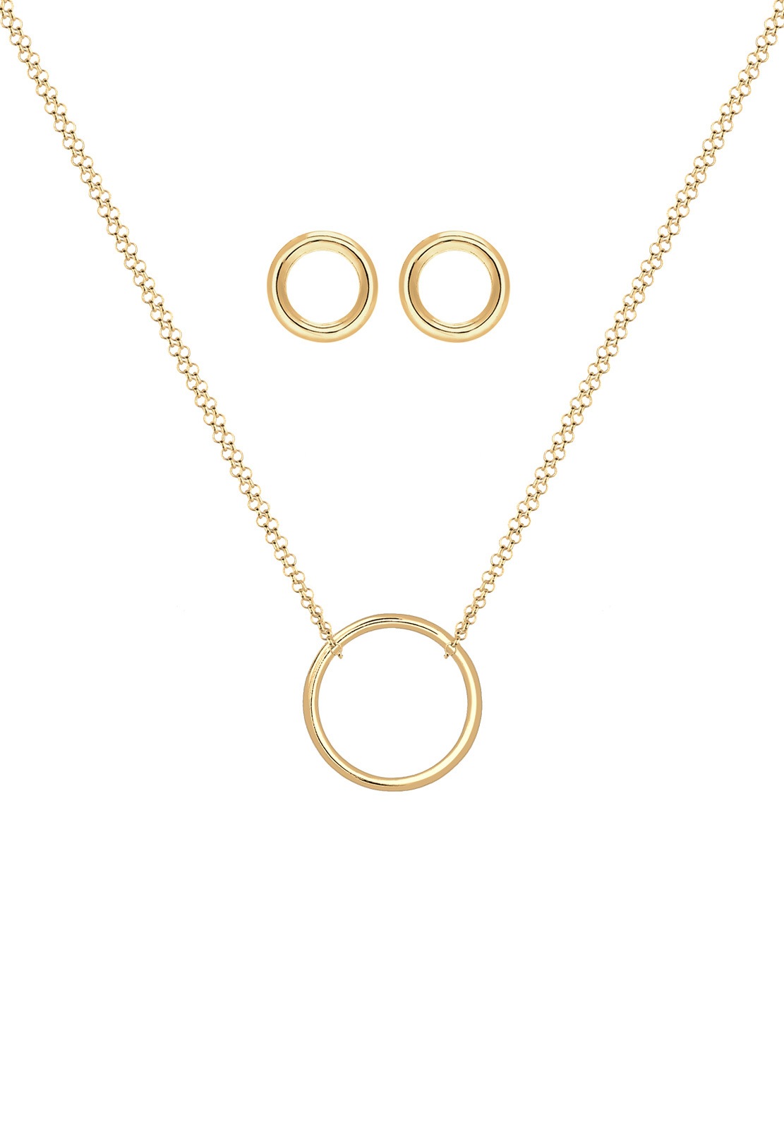 Elli Schmuckset »Kreis 925 Sterling Silber vergoldet«