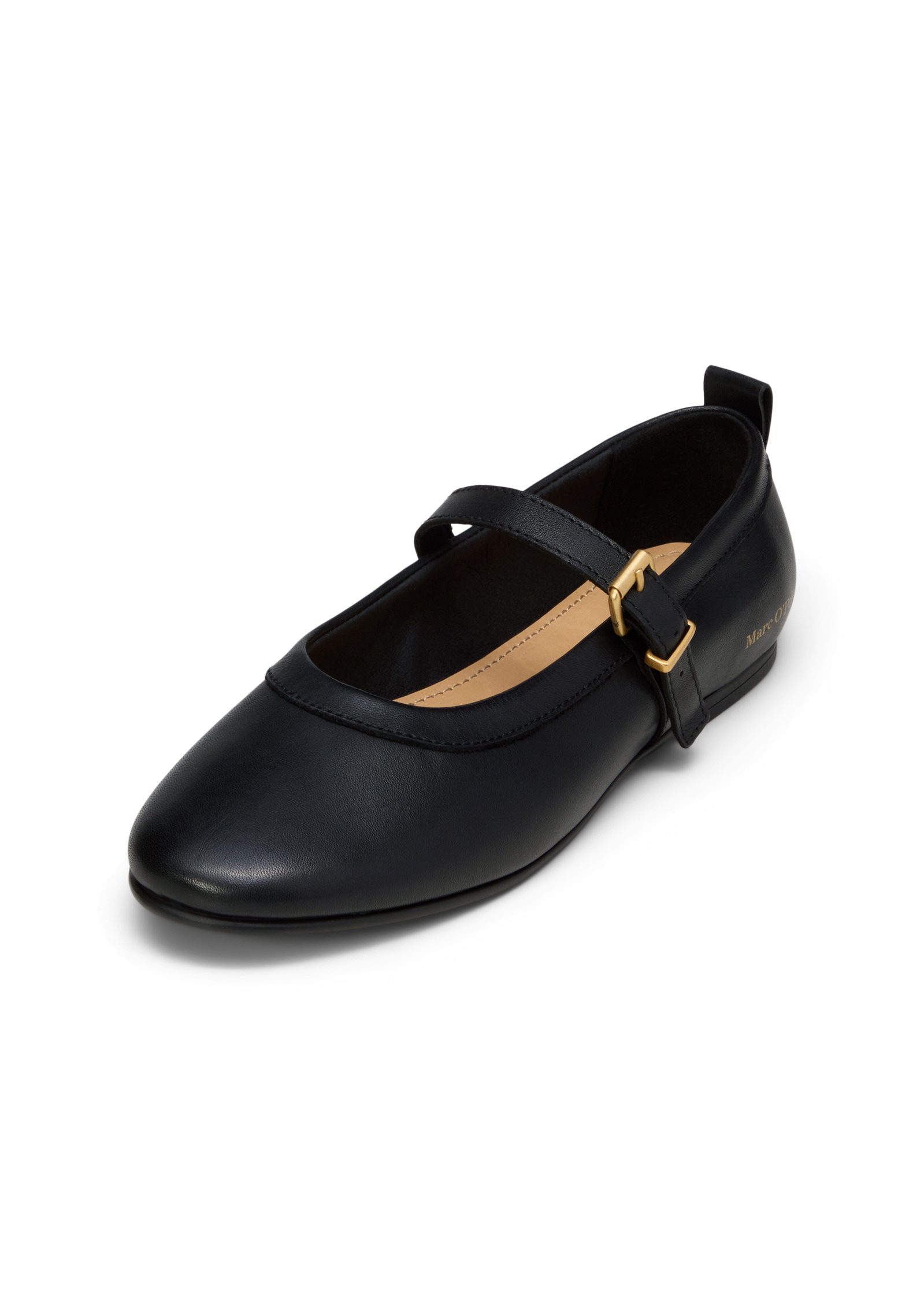 Ballerina MARC O'POLO "aus edlem Rindleder", Damen, Gr. 41, schwarz, Obermaterial: 100% Leder (Rind), unifarben, Schuhe Ballerina