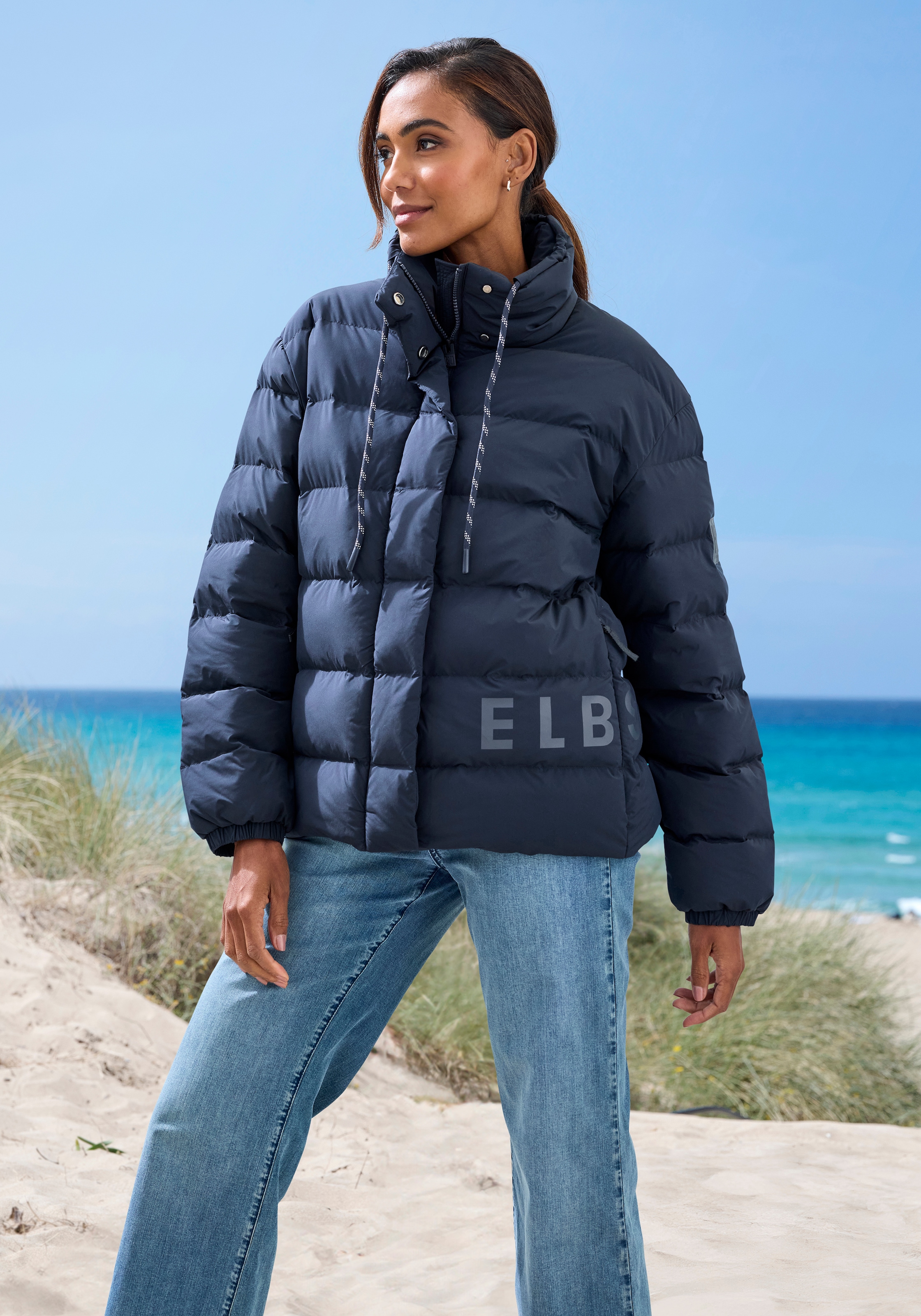 Elbsand Steppjacke, mit großem seitlichen Logo-Print günstig online kaufen