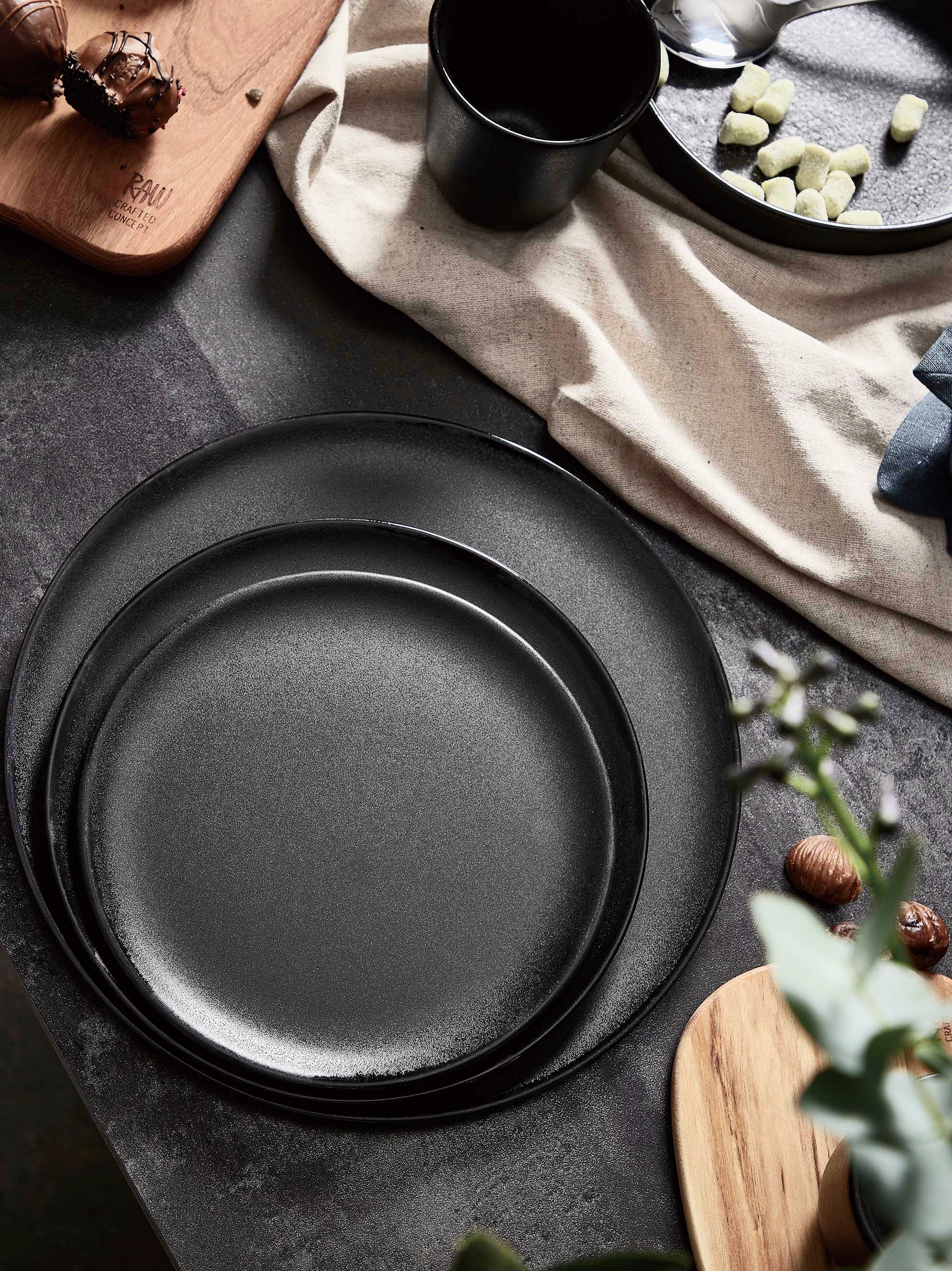 aida RAW Frühstücksteller "RAW" Teller Set, Steinzeug, Ø 23 cm