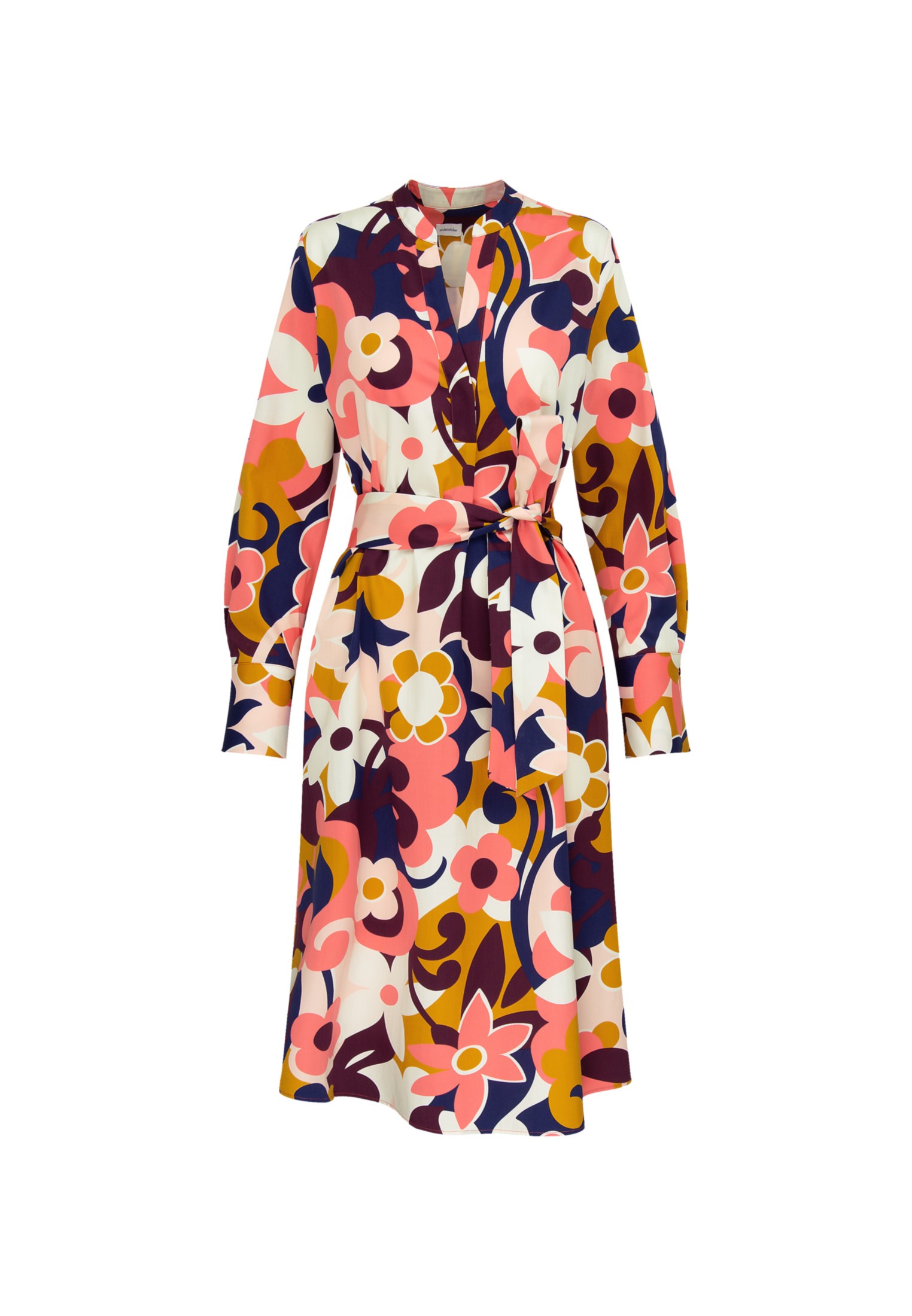 seidensticker Sommerkleid »Schwarze Rose«, Langarm Kragen Floral