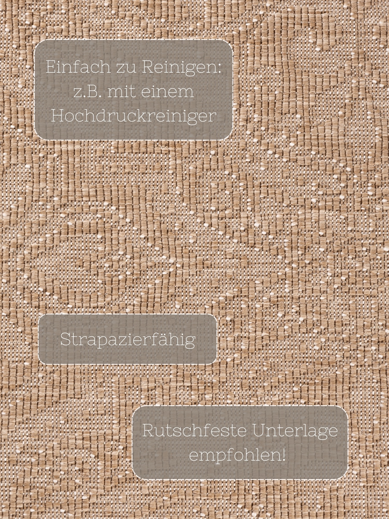 NORTHRUGS Outdoorteppich »Rosel Wendetppich«, rund, 5 mm Höhe, In und Outdoor, Flachgewebe, wetterfest, pflegeleicht, robust
