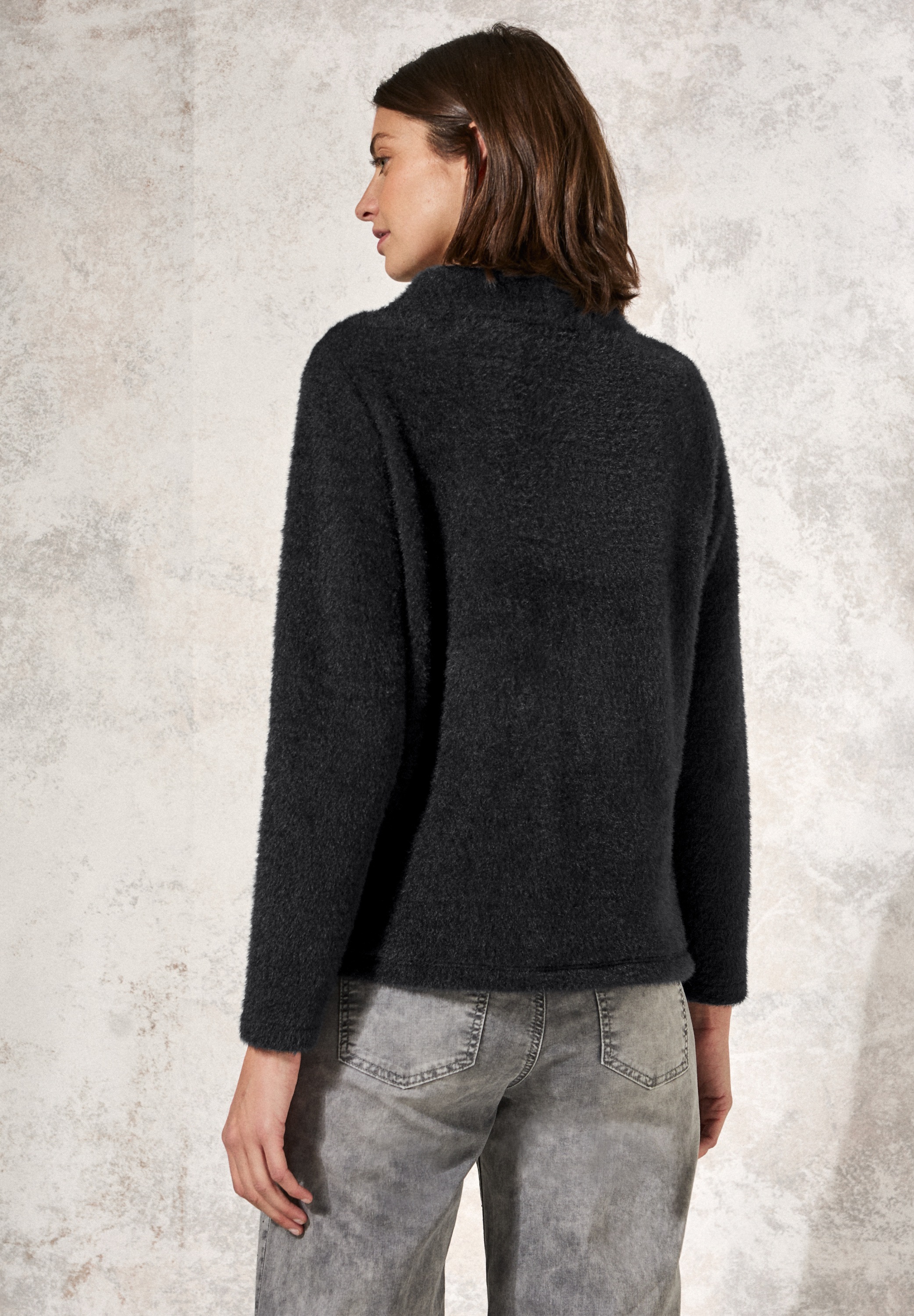Cecil Langarmshirt, im angenehmen Materialmix