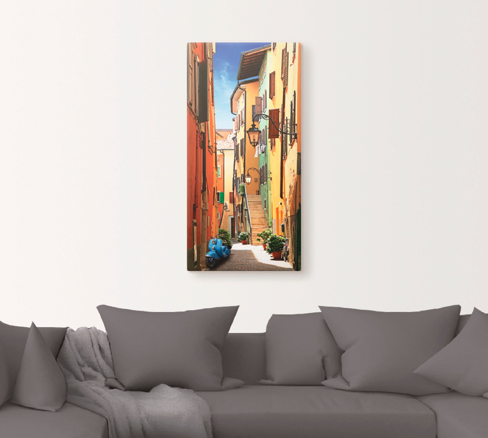 Artland Wandbild »Altstadtgasse Riva del Garda«, Architektonische Elemente, (1 St.), als Leinwandbild, Poster, Wandaufkleber in verschied. Größen