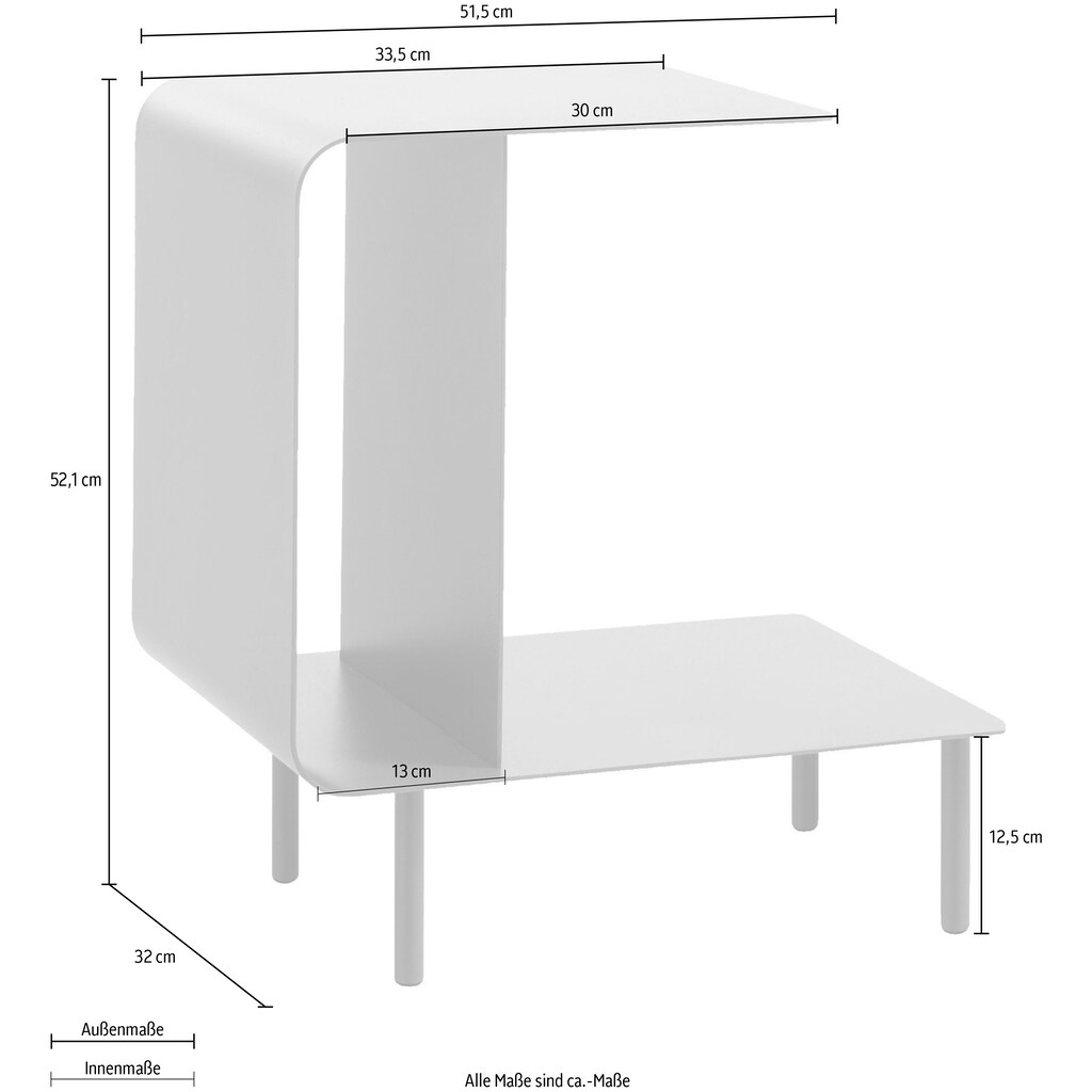 hülsta Beistelltisch »MULTI -VARIS 03«, aus Metall, Höhe 52 cm