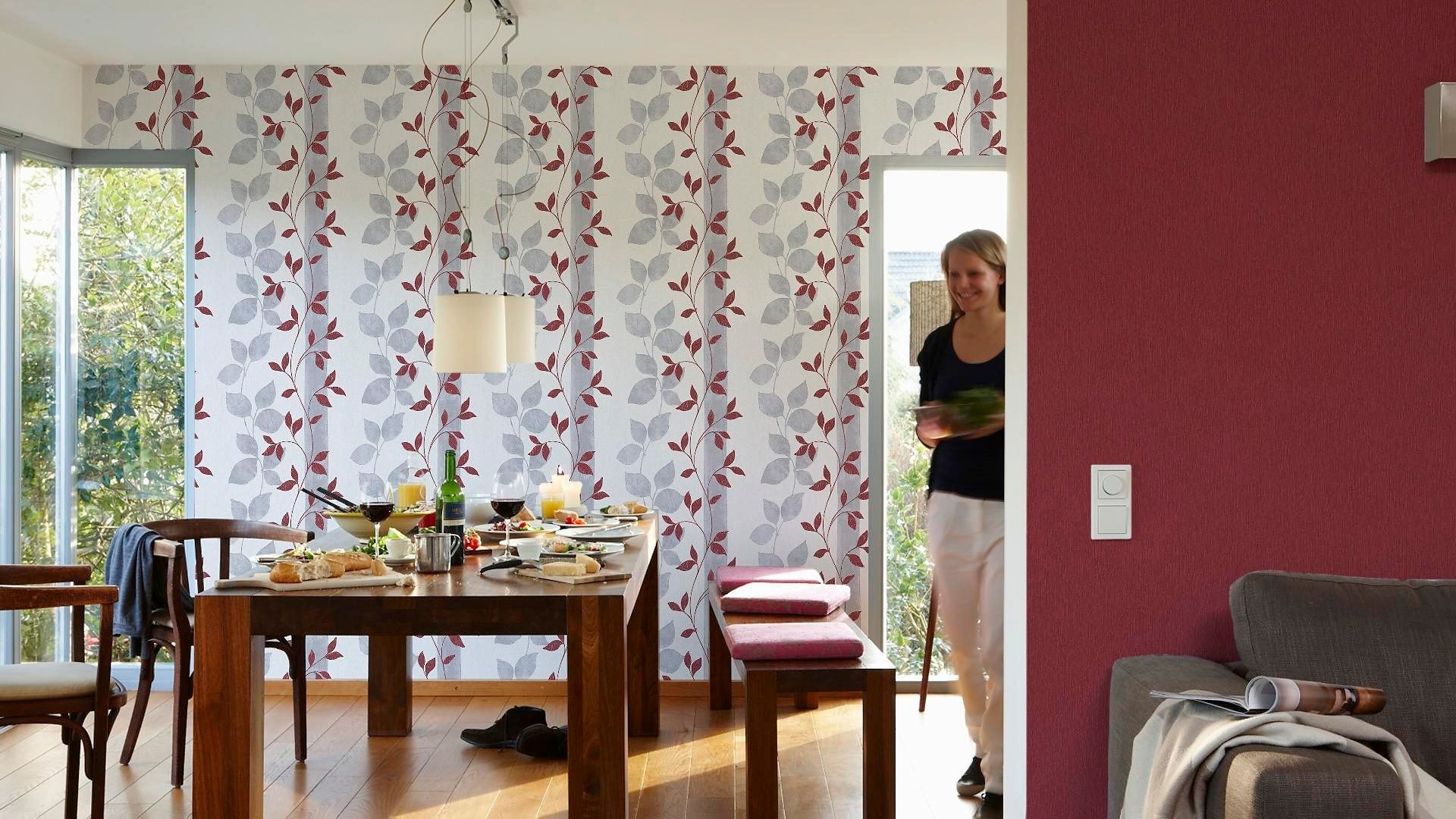 living walls Vliestapete »Paloma«, gemustert-floral-gestreift-mehrfarbig, Moderne Tapete Floral