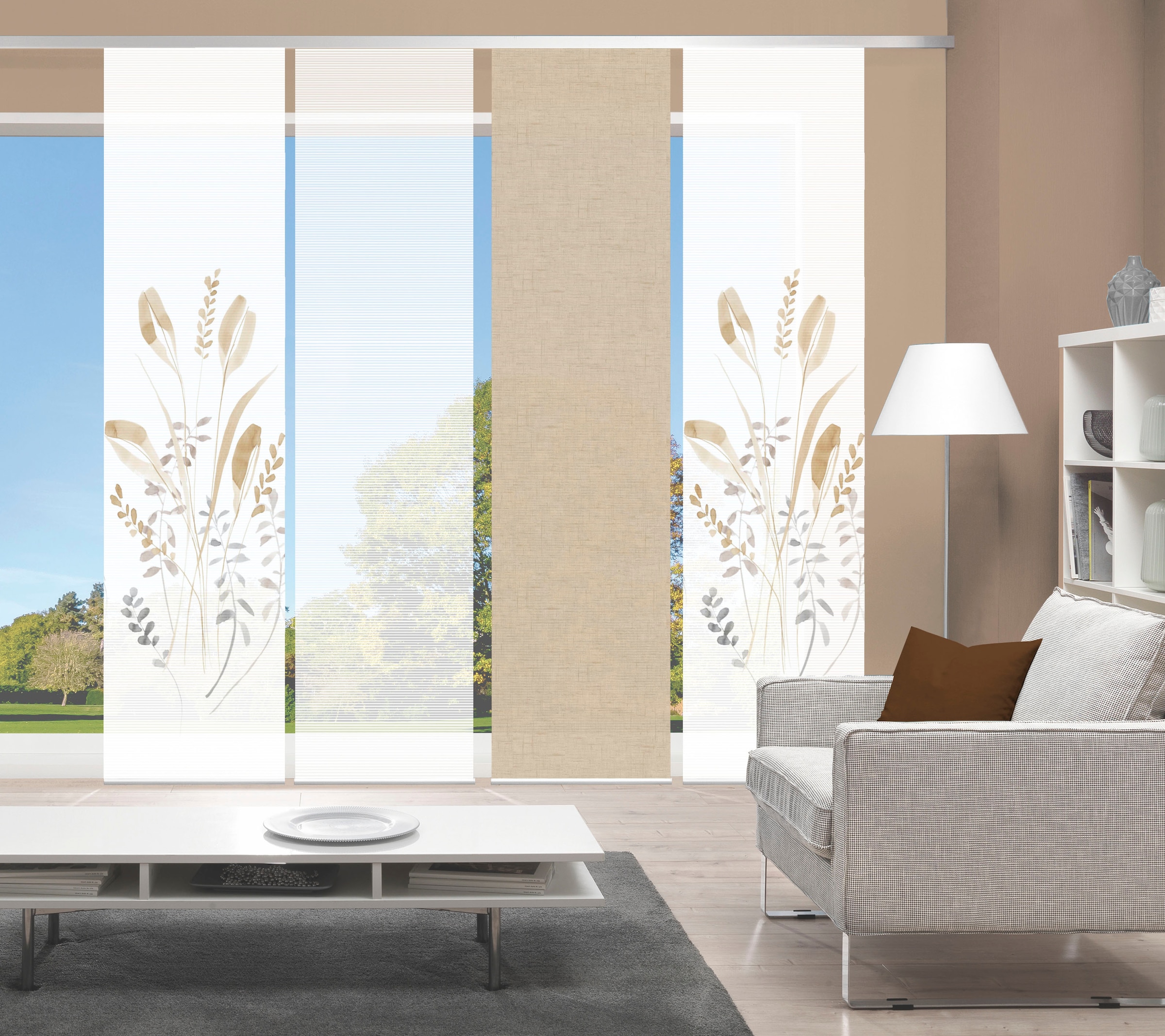 Vision S Schiebegardine "AYENE 4er SET" Paneelwagen 4 Stk. tlg. Schiebevorh günstig online kaufen