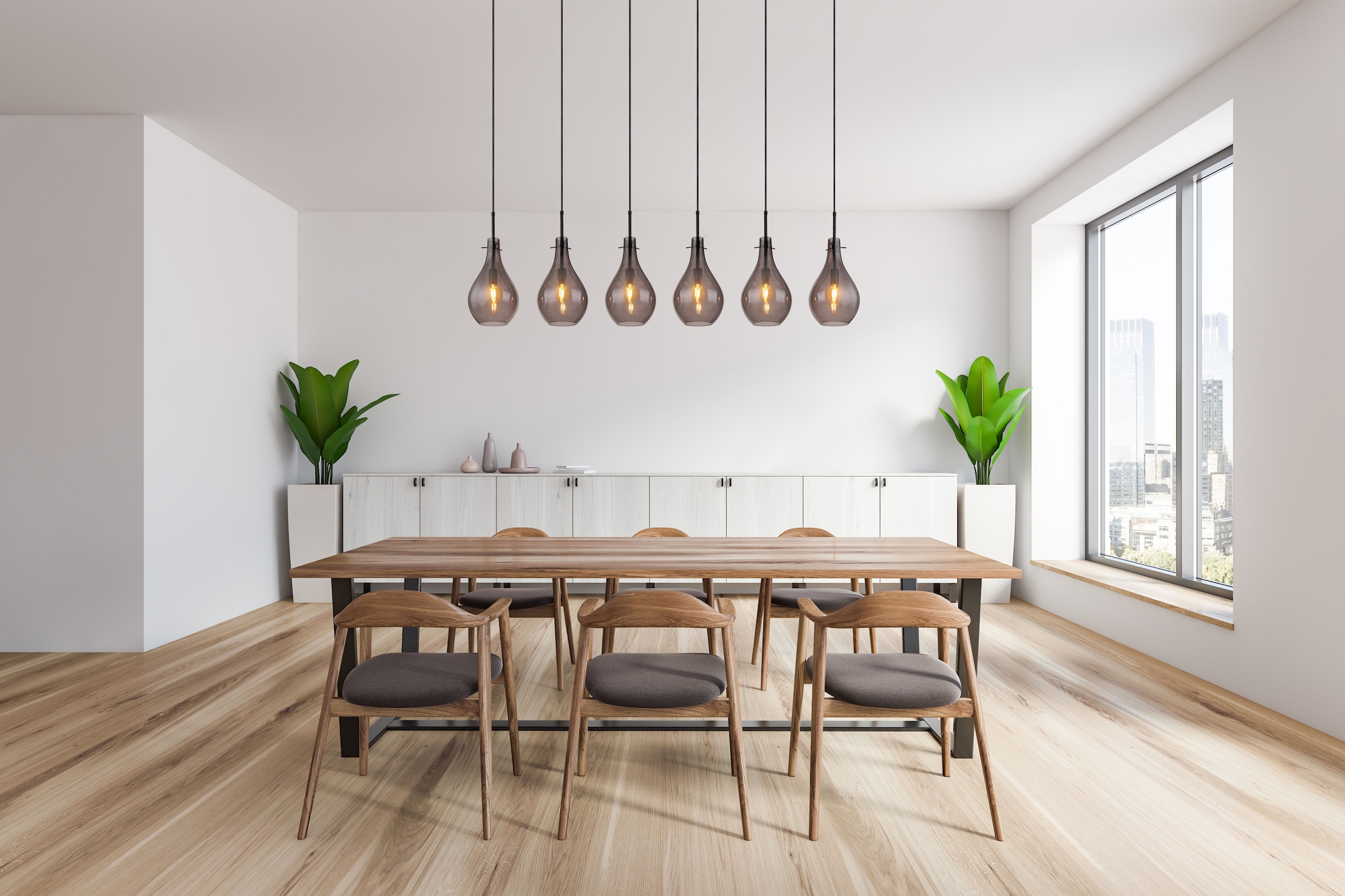 GLOBO LIGHTING Hängeleuchte »OSKUS« E14 1 Stk. Hängelampe schwarz Glas rauchfarben Esszimmer Esstisch