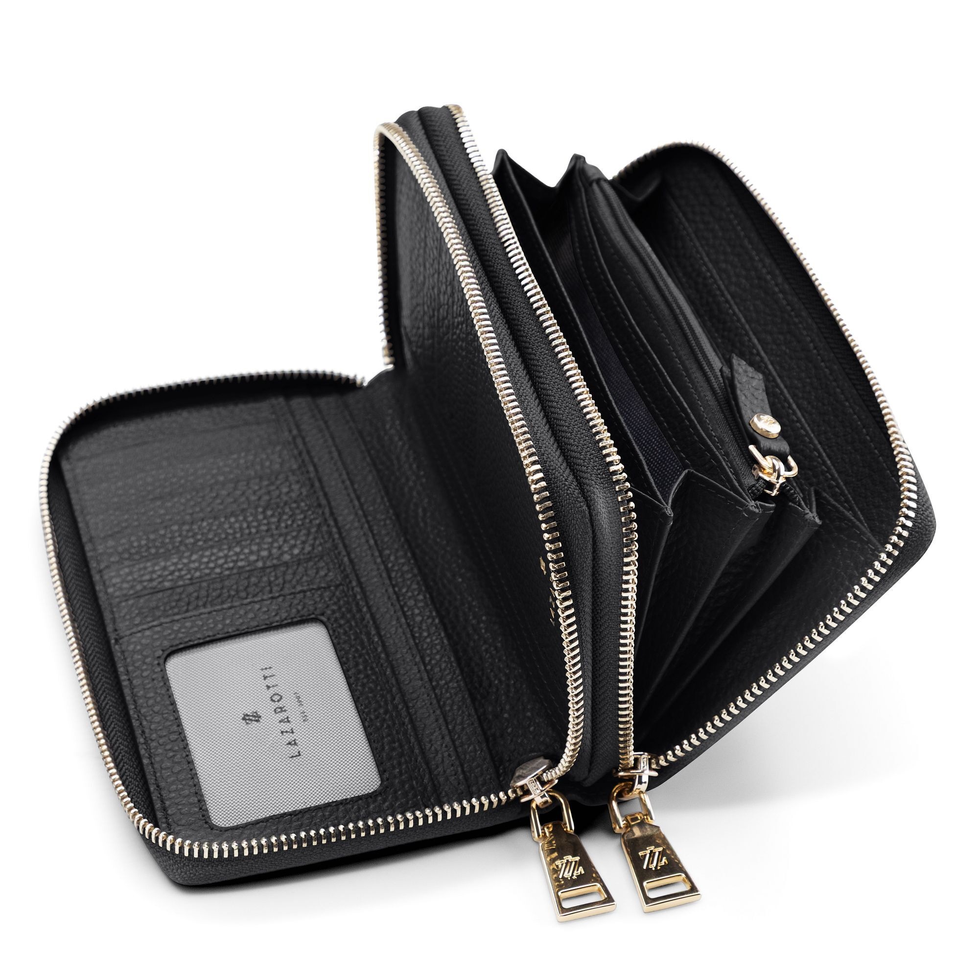 Lazarotti Geldbörse »Bologna Leather XL Double Zip-Around Geldbörse RFID Leder 20 cm«