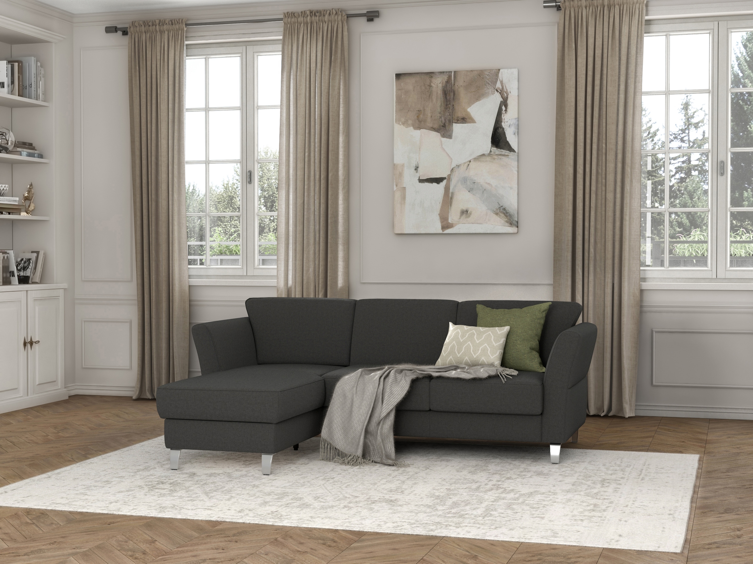 sit&more Ecksofa "Visby L-Form", wahlweise mit Bettfunktion und Bettkasten, günstig online kaufen