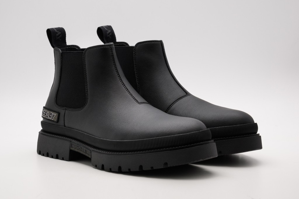 REPLAY Herren Chelseaboots "SANDTOWN CITY", Gr. 43, schwarz, Elastischer Einsatz, Lederimitat, unifarben, Basic, Schuhe, Schlupfboots, Stiefelette