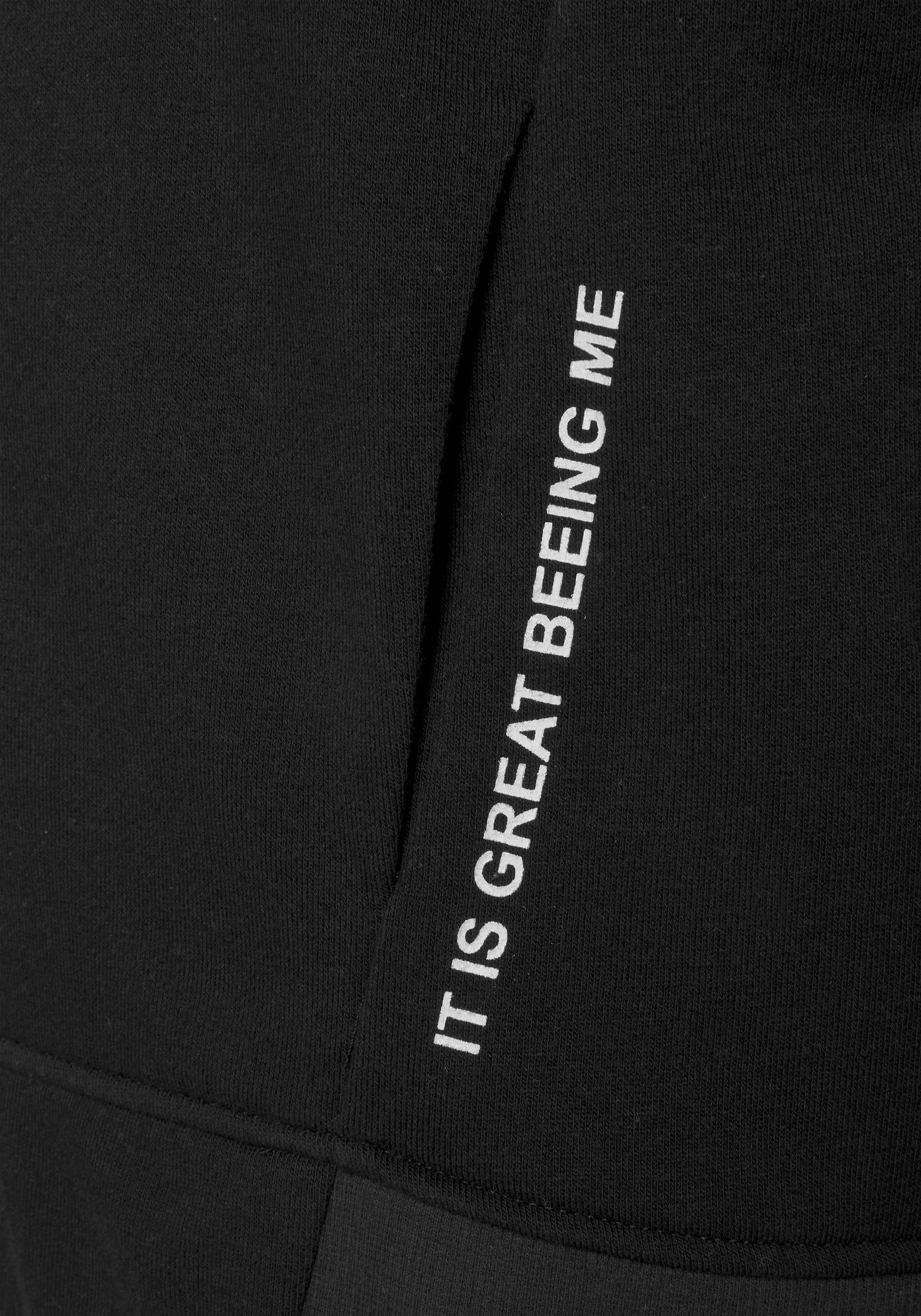 Buffalo Kapuzensweatjacke, mit Statement Druck, Loungeanzug