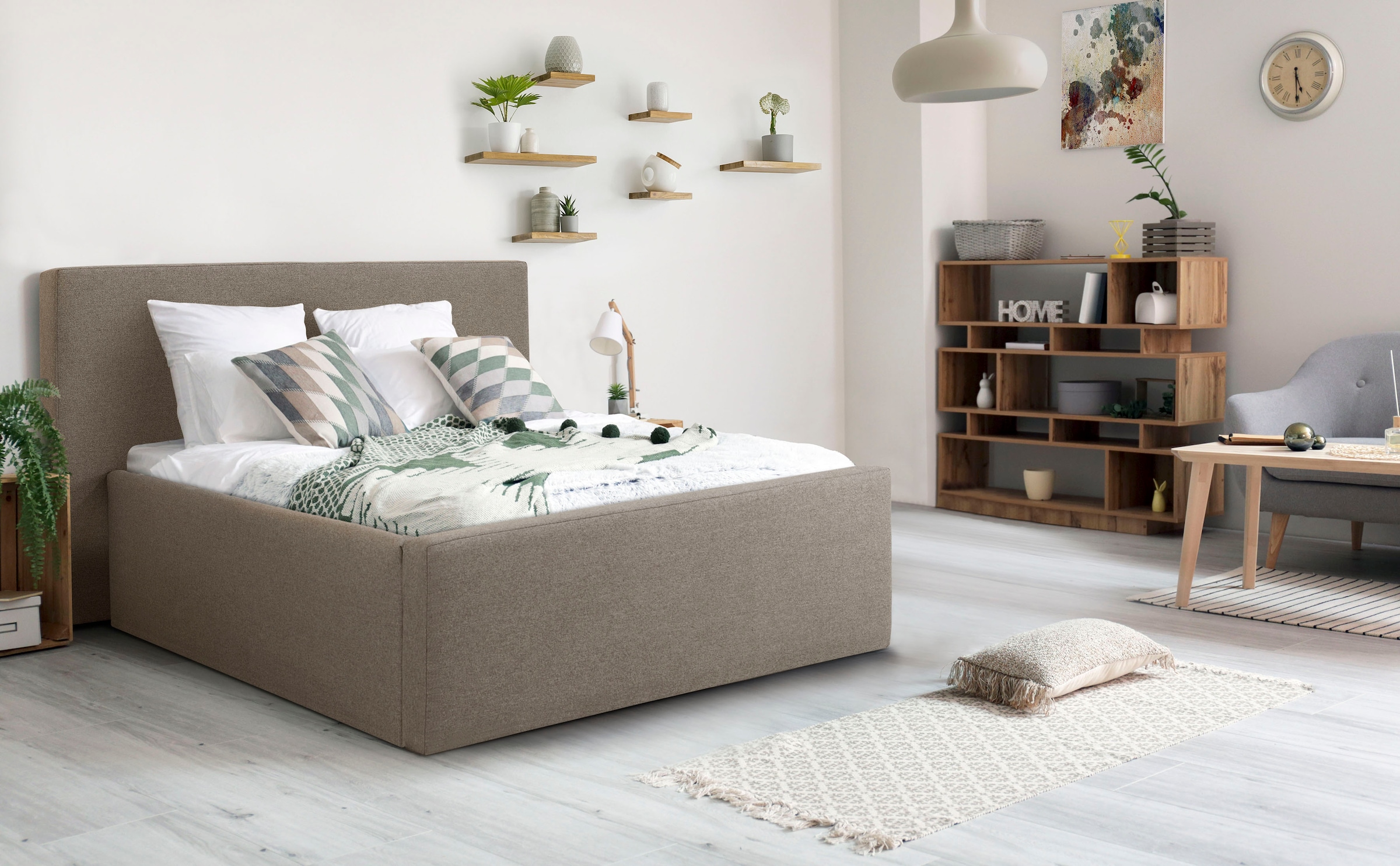 Home affaire Polsterbett "Dalina" geradliniges Kopfteil, in 5 Breiten, auch günstig online kaufen