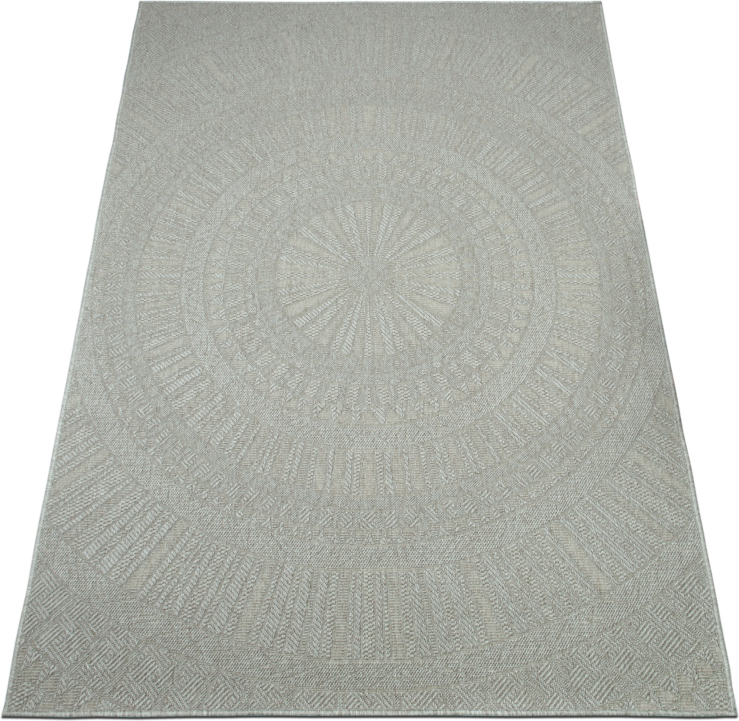 Bruno Banani Teppich »Solan, ethnisch, boho-inspiriert« rechteckig 5 mm Höhe Mandala, Kreise, In- und Outdoor geeignet, Camping, Balkon