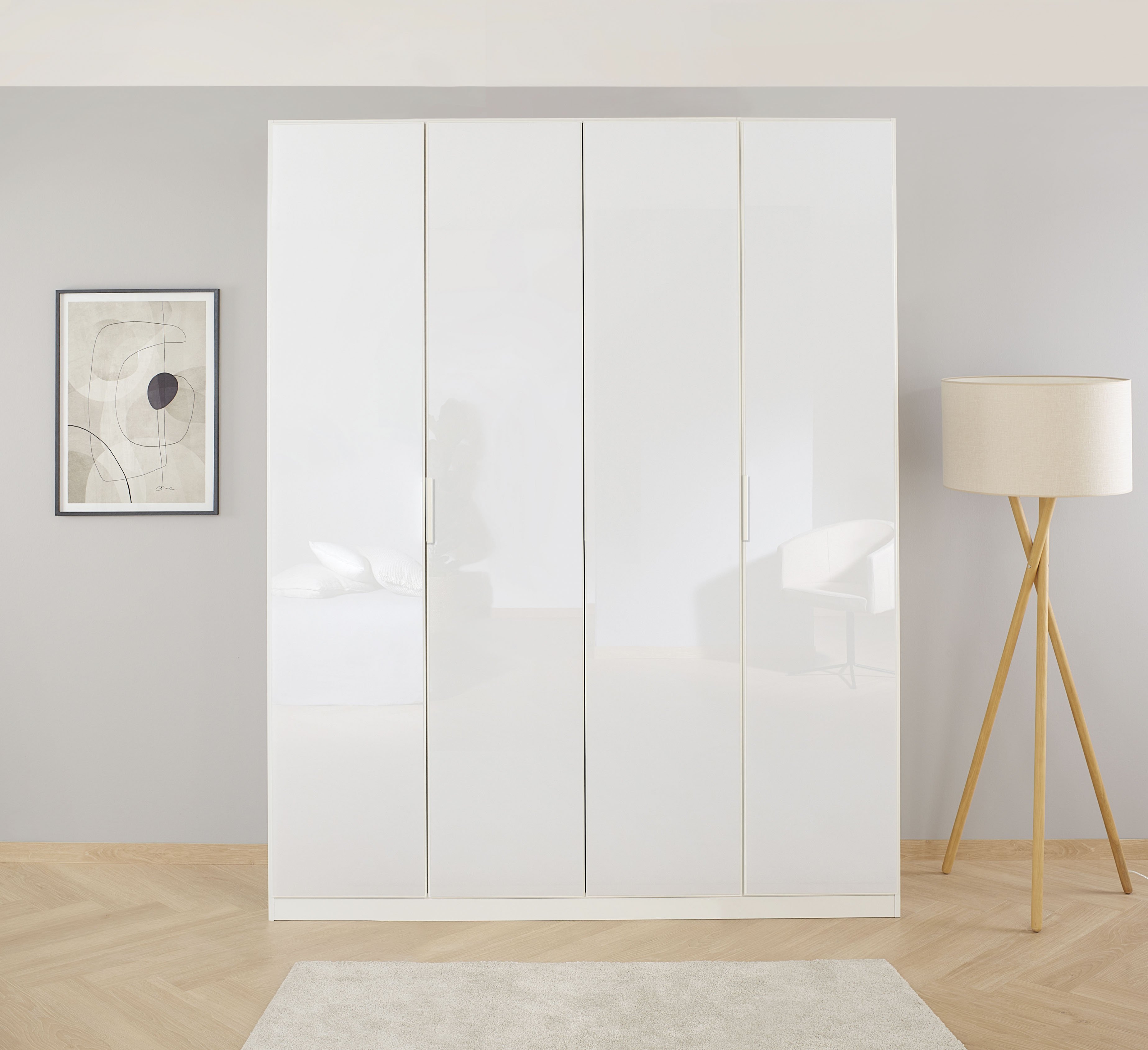 OTTO home "Mehrzweckschrank Aktenschrank Möbel Mietswohnung Schlafzimmer KOLUNA" Breiten 181/226/271/315 cm Höhen 210/229 cm, hochwertige Glas-Front, inkl. 2 Innenschubladen sowie extra Einlegeböden MADE IN GERMANY
