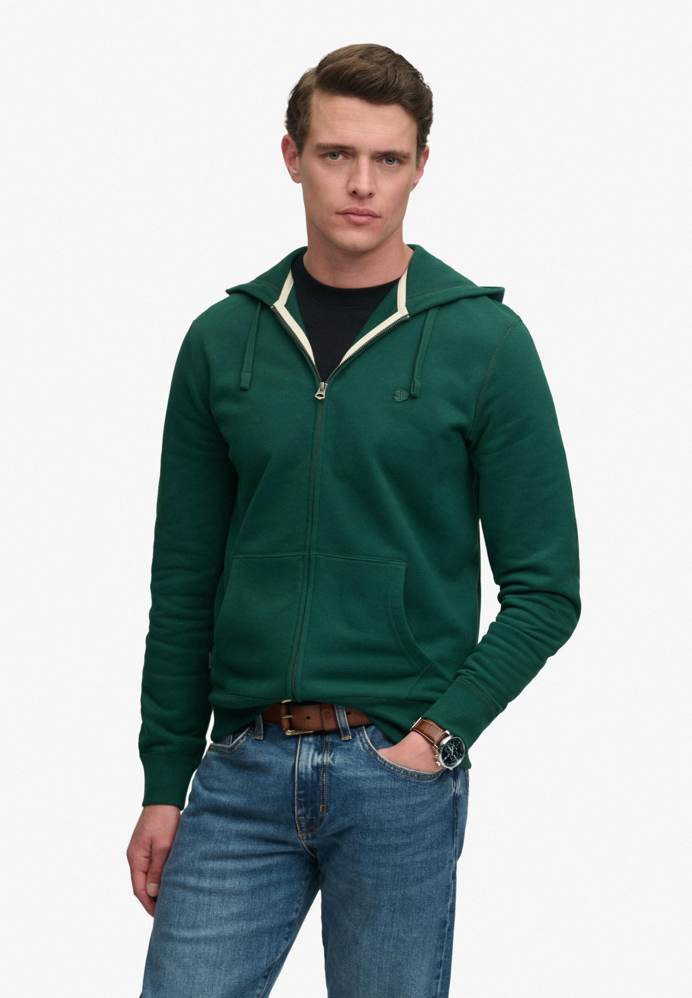 Superdry Kapuzensweatjacke »ESSENTIAL SDCO LOGO ZIPHOOD« Baumwollmischung, regular fit