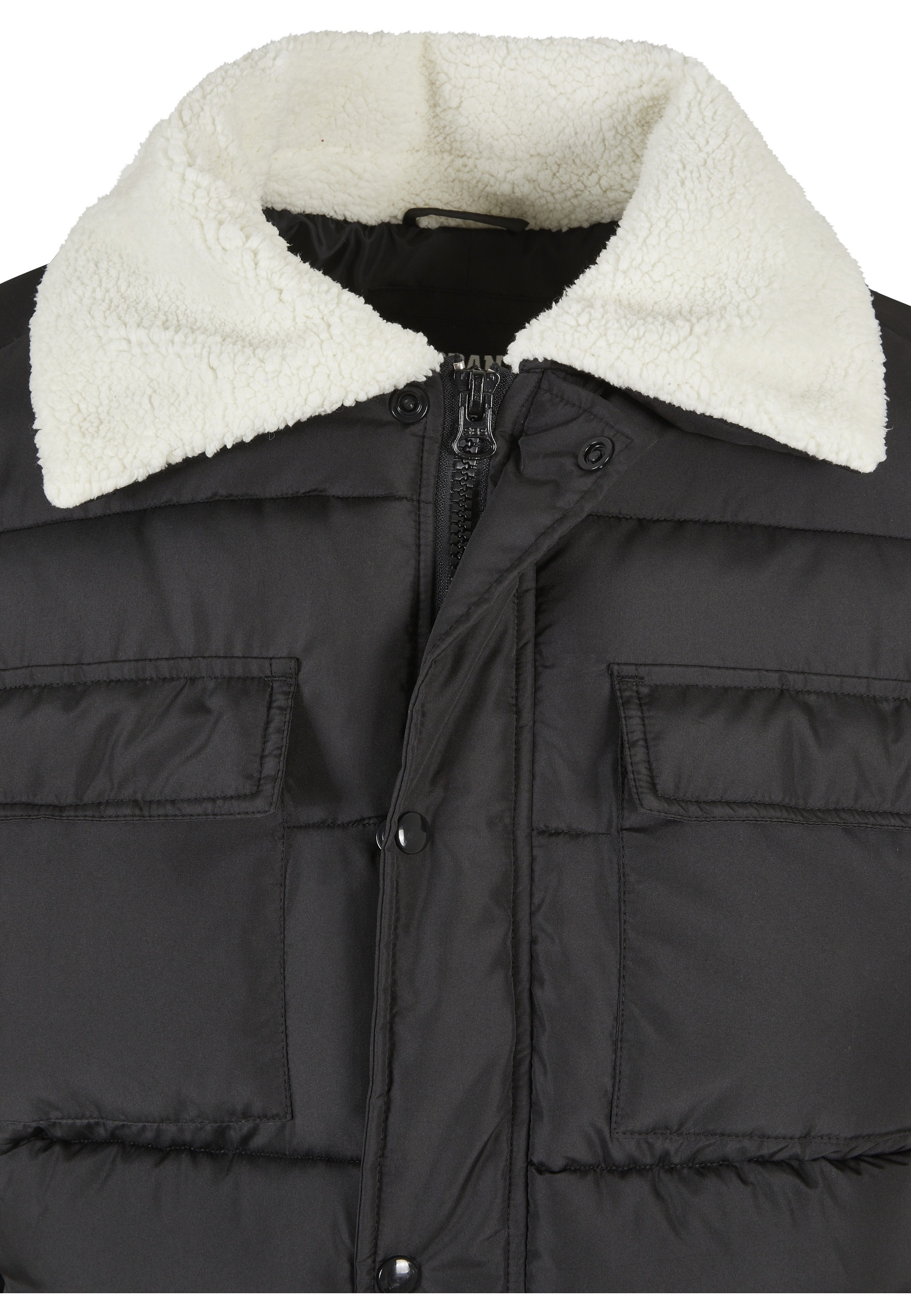 Thumbnail - URBAN CLASSICS Winterjacke "Urban Classics Herren Sherpa Collar Padded Shirt Jacket" 1 Stk. tlg. ohne Kapuze