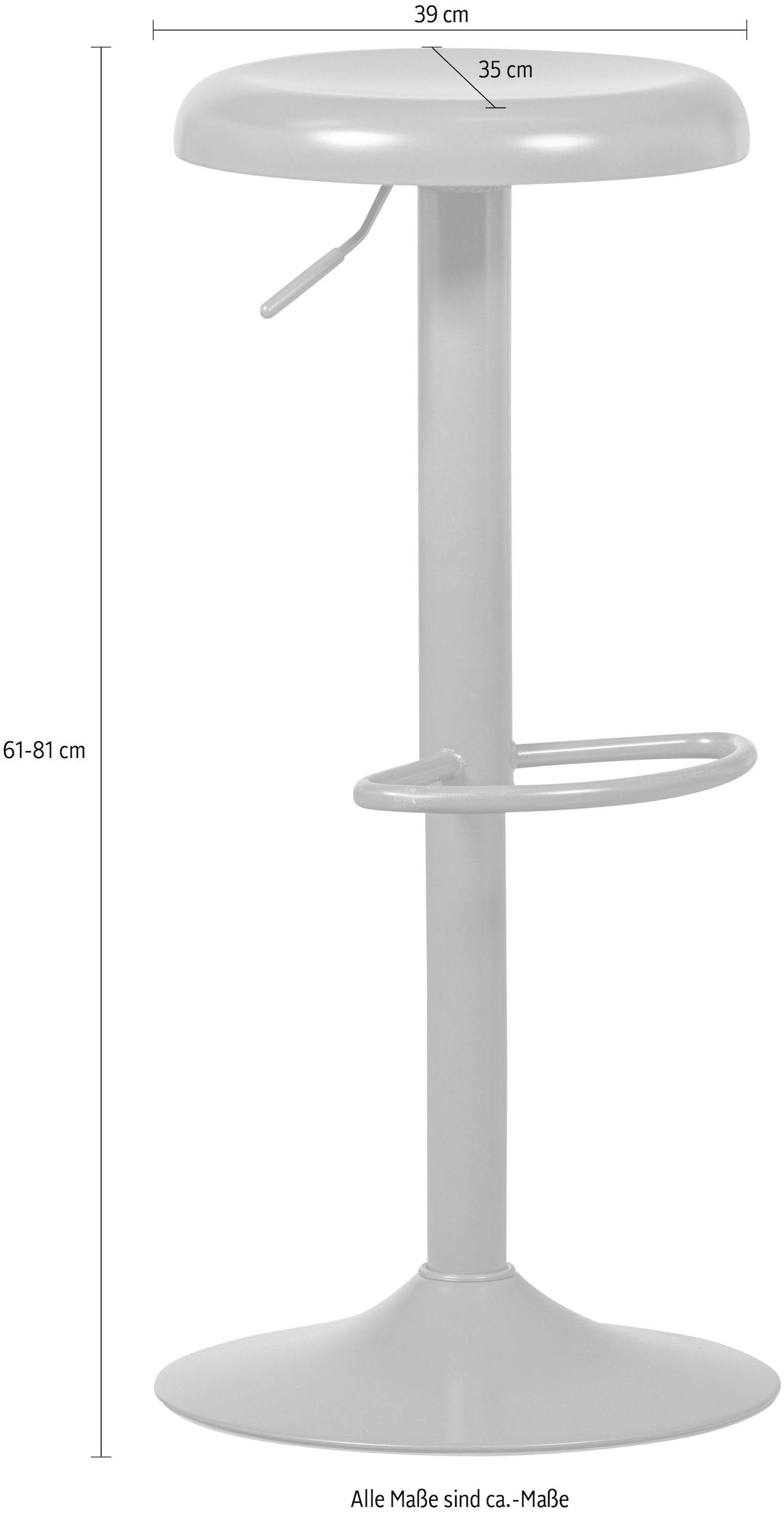 WOOOD Barhocker »Isaac«, Höhenverstellbar, Breite 39 cm