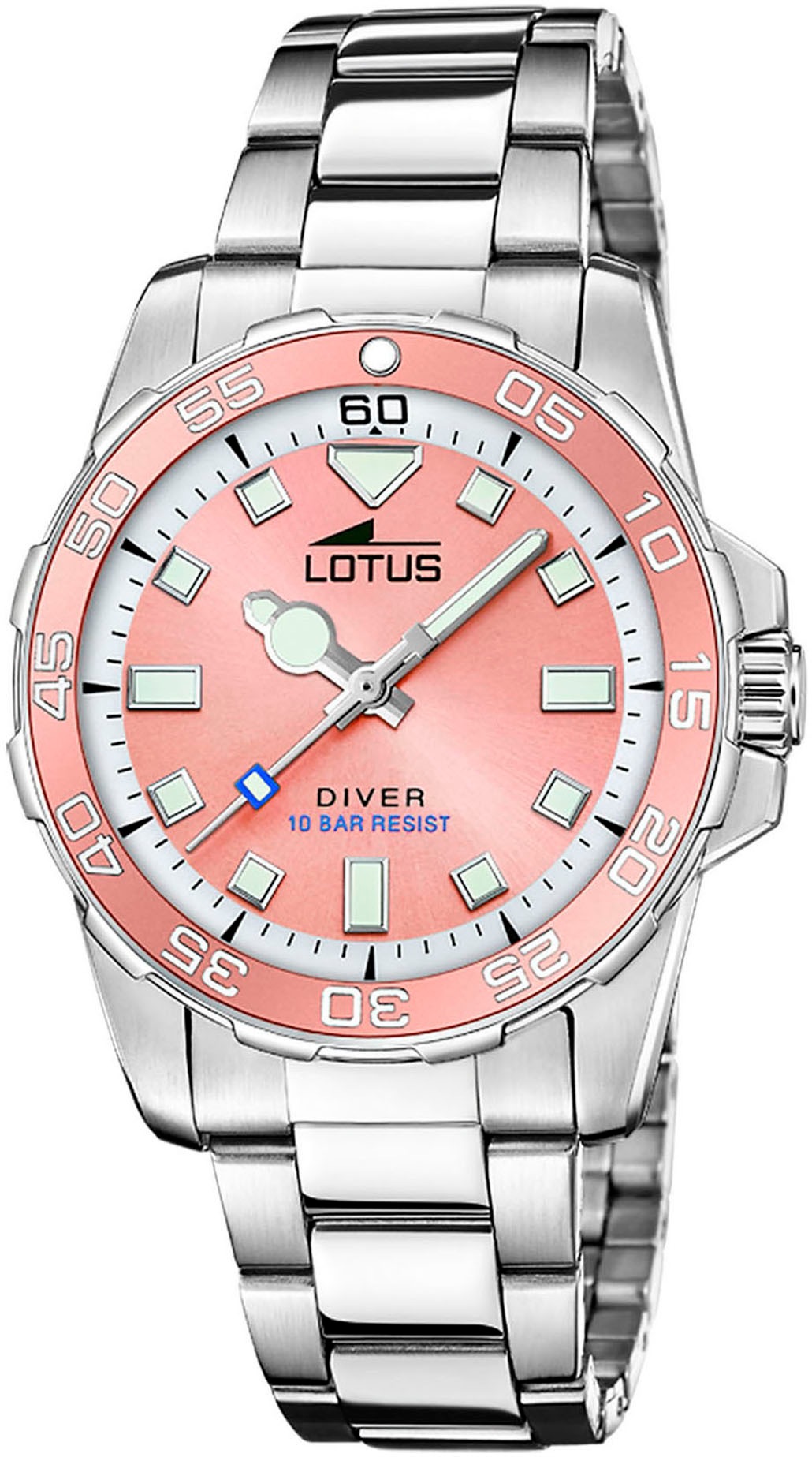 Lotus Quarzuhr, Armbanduhr, Damenuhr, Edelstahlarmband, bis 10 bar wasserdicht