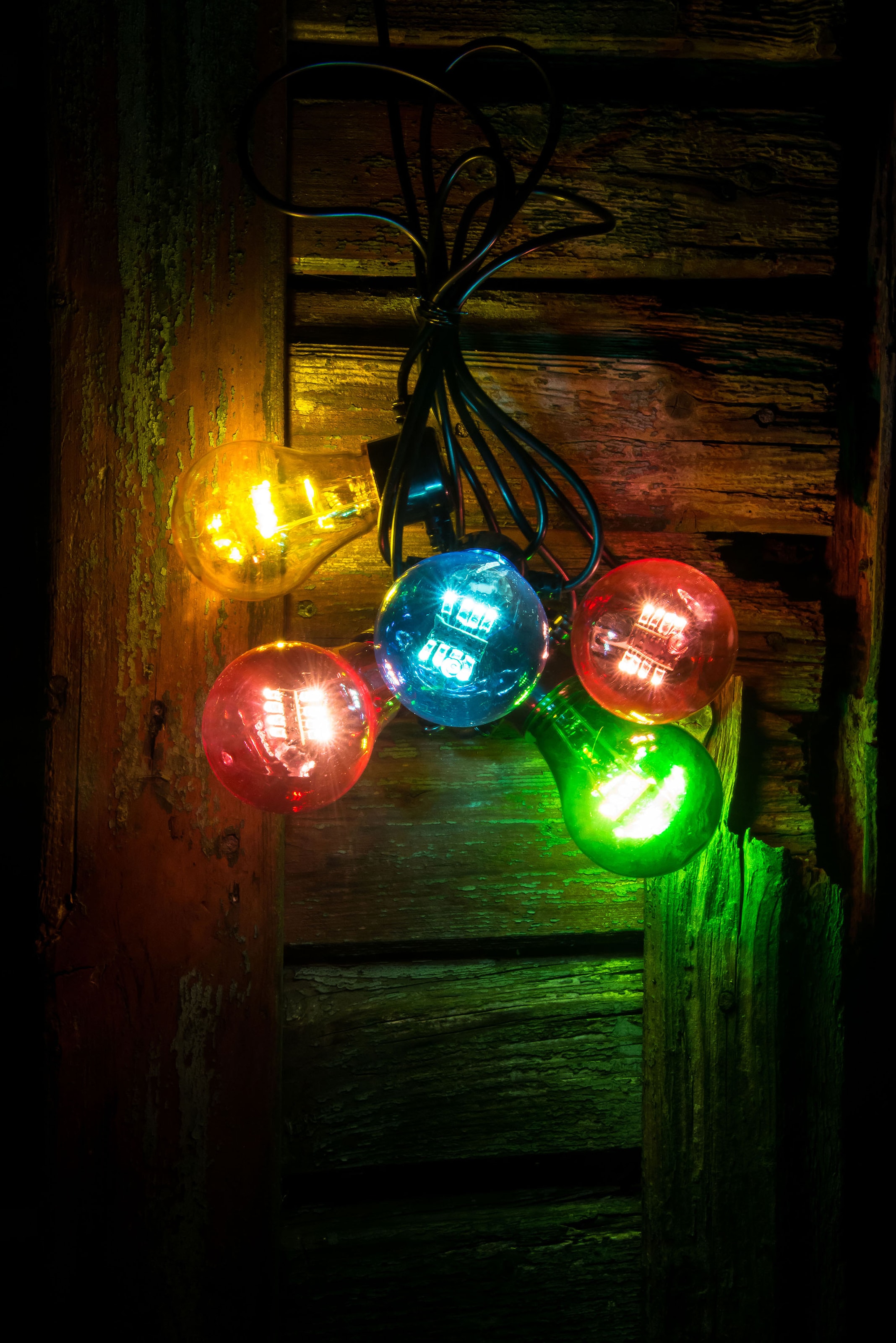 BAUR 5 LED St.-flammig, | bunte warm 5 Dioden / 40 aussen«, KONSTSMIDE LED-Lichterkette Biergartenkette, »Weihnachtsdeko weiße Birnen