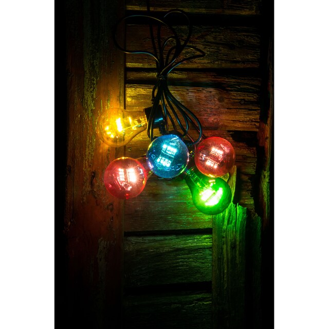 KONSTSMIDE LED-Lichterkette »Weihnachtsdeko aussen«, 5 St.-flammig, LED  Biergartenkette, 5 bunte Birnen / 40 warm weiße Dioden | BAUR