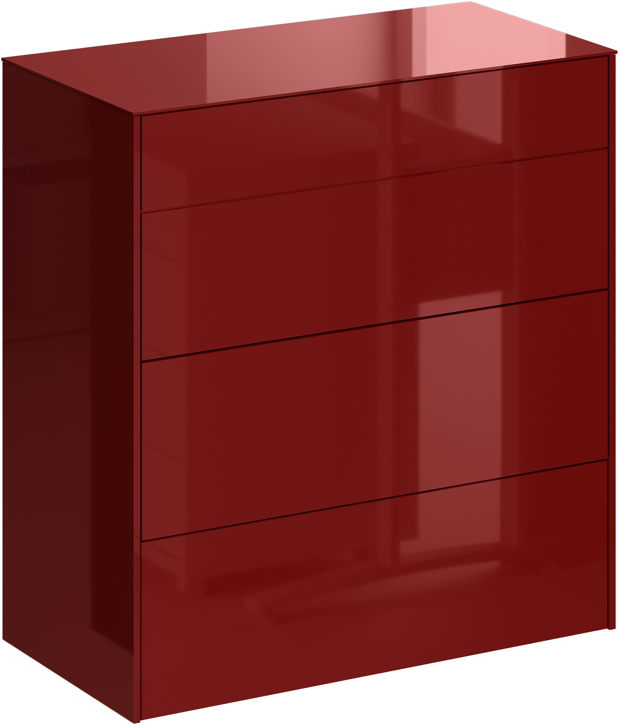 Mäusbacher Kommode Kommode BHT 82/89/42 cm, Push to open, Front+Oberplatte=Glas