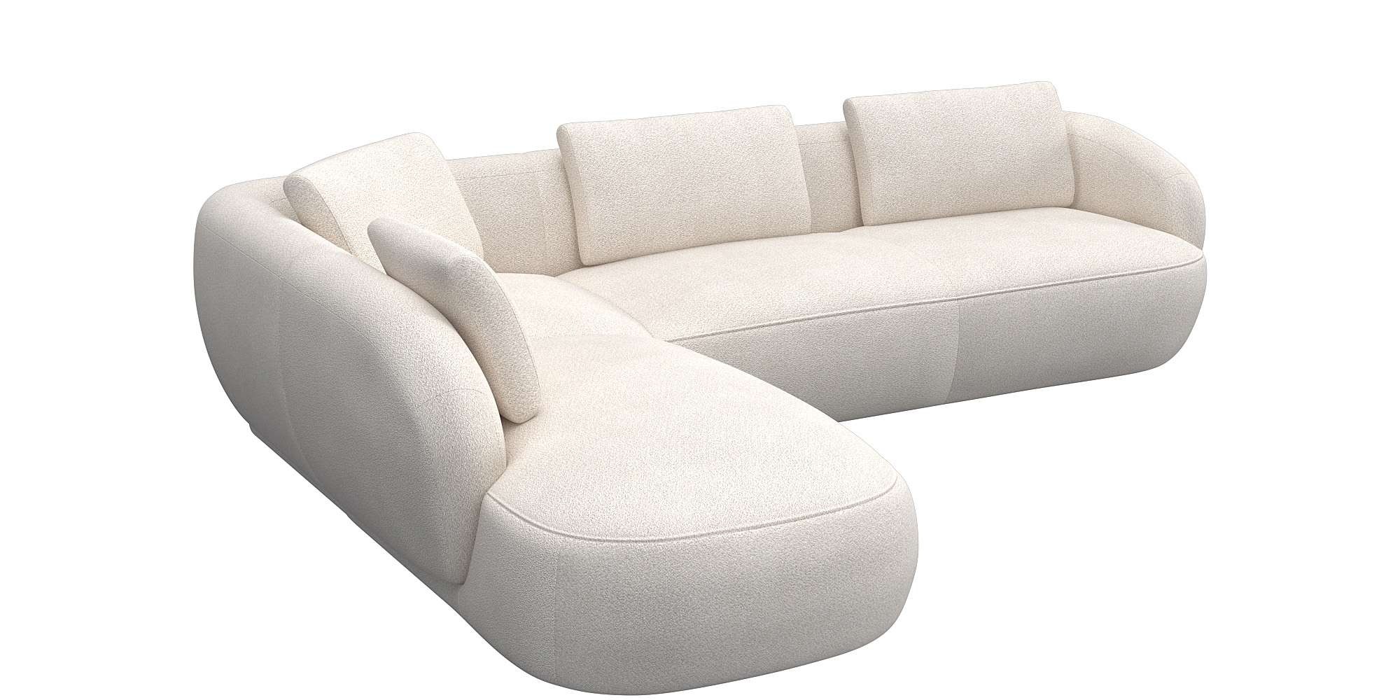 FLEXLUX Ecksofa "Torino, rund, L-Form, Sofa-Ecke mit Ottomane", Modernes, o günstig online kaufen