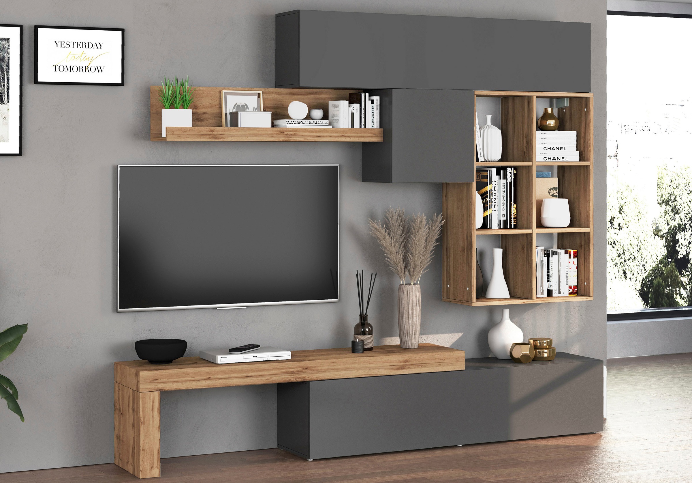 INOSIGN Wohnwand »Chronos Wohnwand, Medienwand, 5-er set« 5 Stk. tlg.