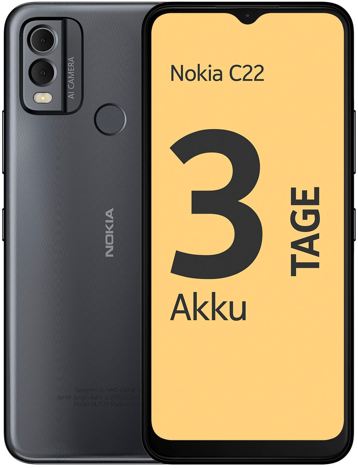 Smartphone »C22, 2+64GB«, Midnight Black, 16,56 cm/6,52 Zoll, 64 GB Speicherplatz, 13...