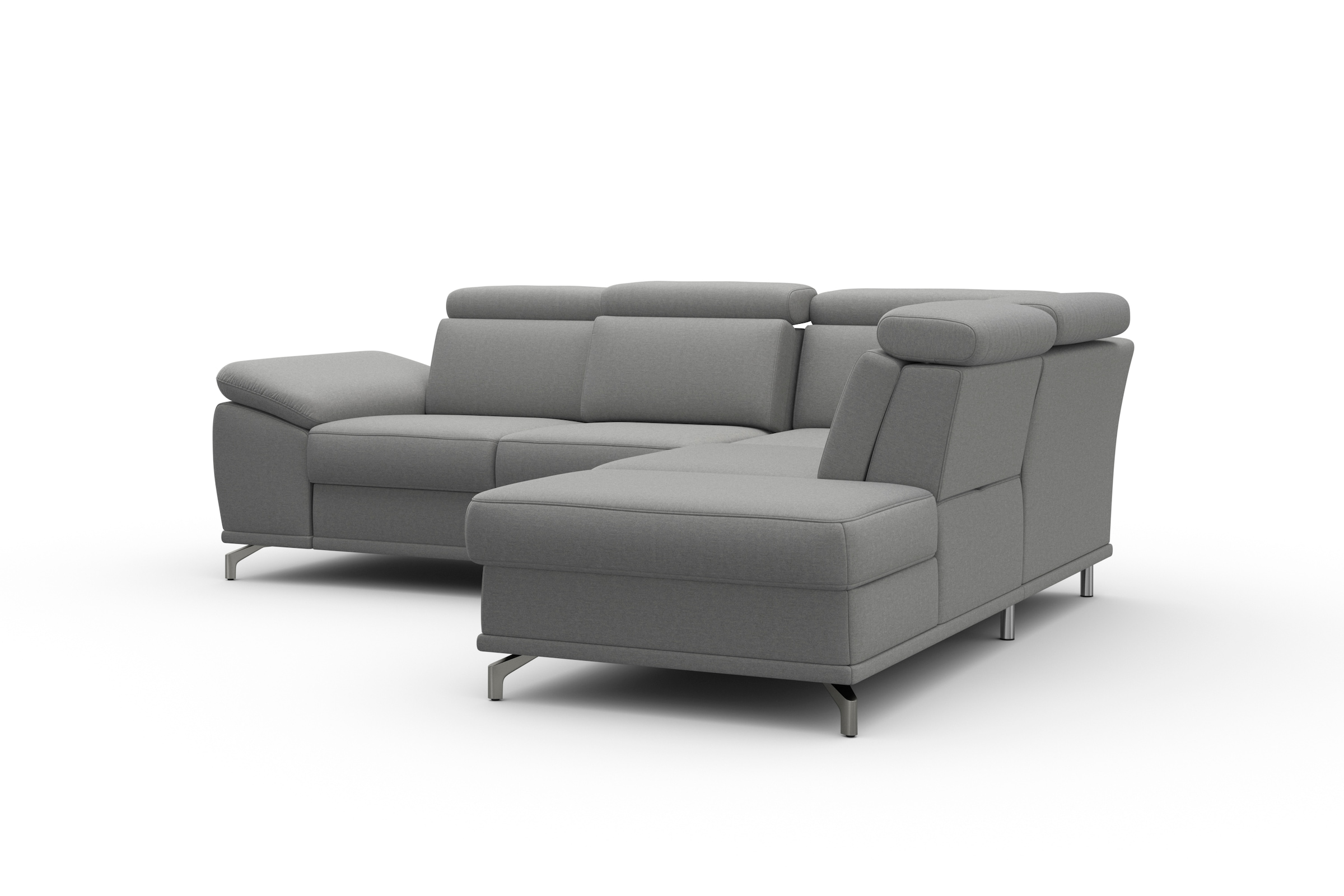 sit&more Ecksofa »Cabrio L-Form, mit Sitztiefenverstellung, Arm- und Kopfteilverstellung«, 3 Nierenkissen, Federkern, optional Bettfunktion und Stauraum