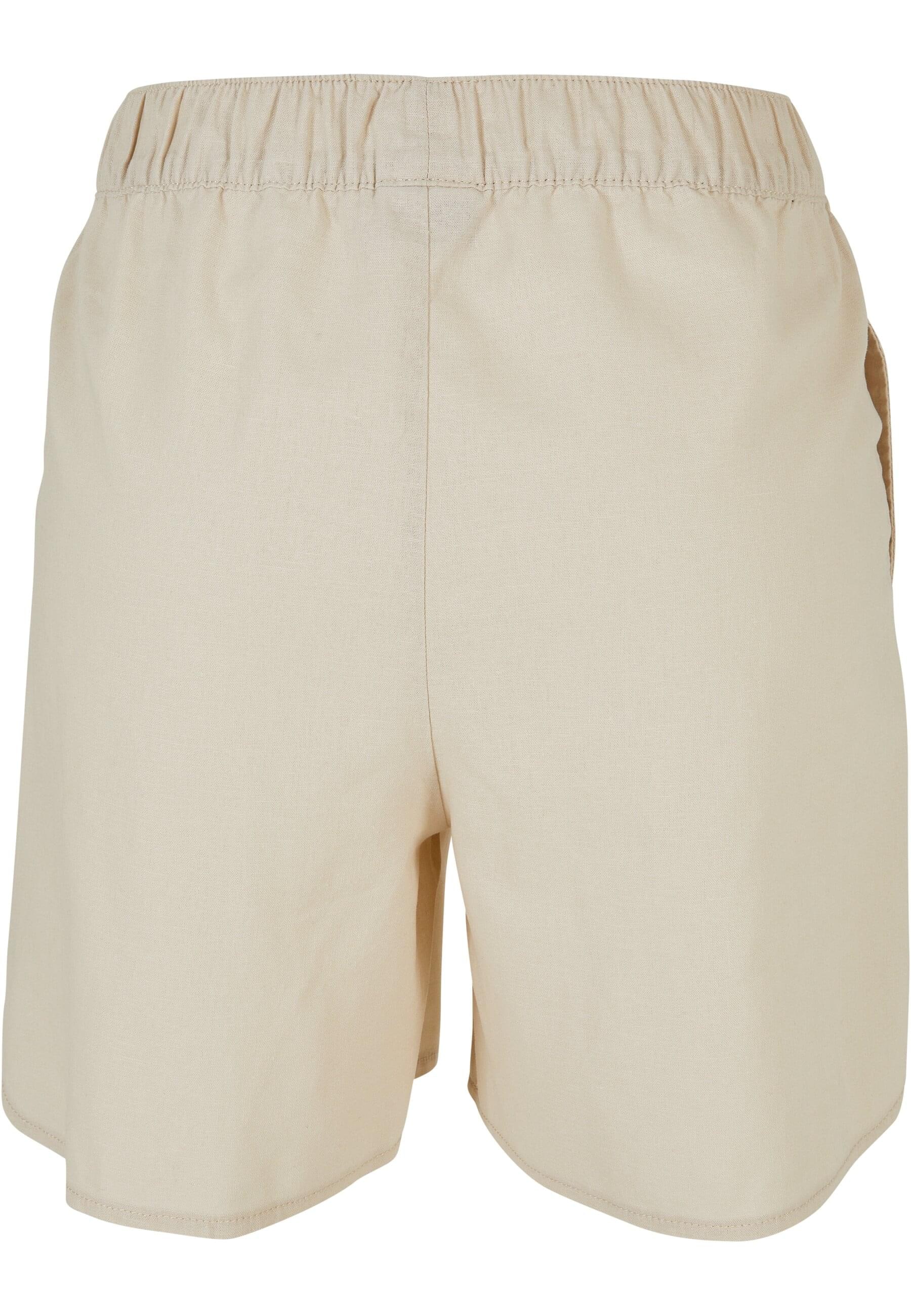URBAN CLASSICS Shorts »Urban Classics Damen Ladies Linen Mixed Shorts«, (1 tlg.)