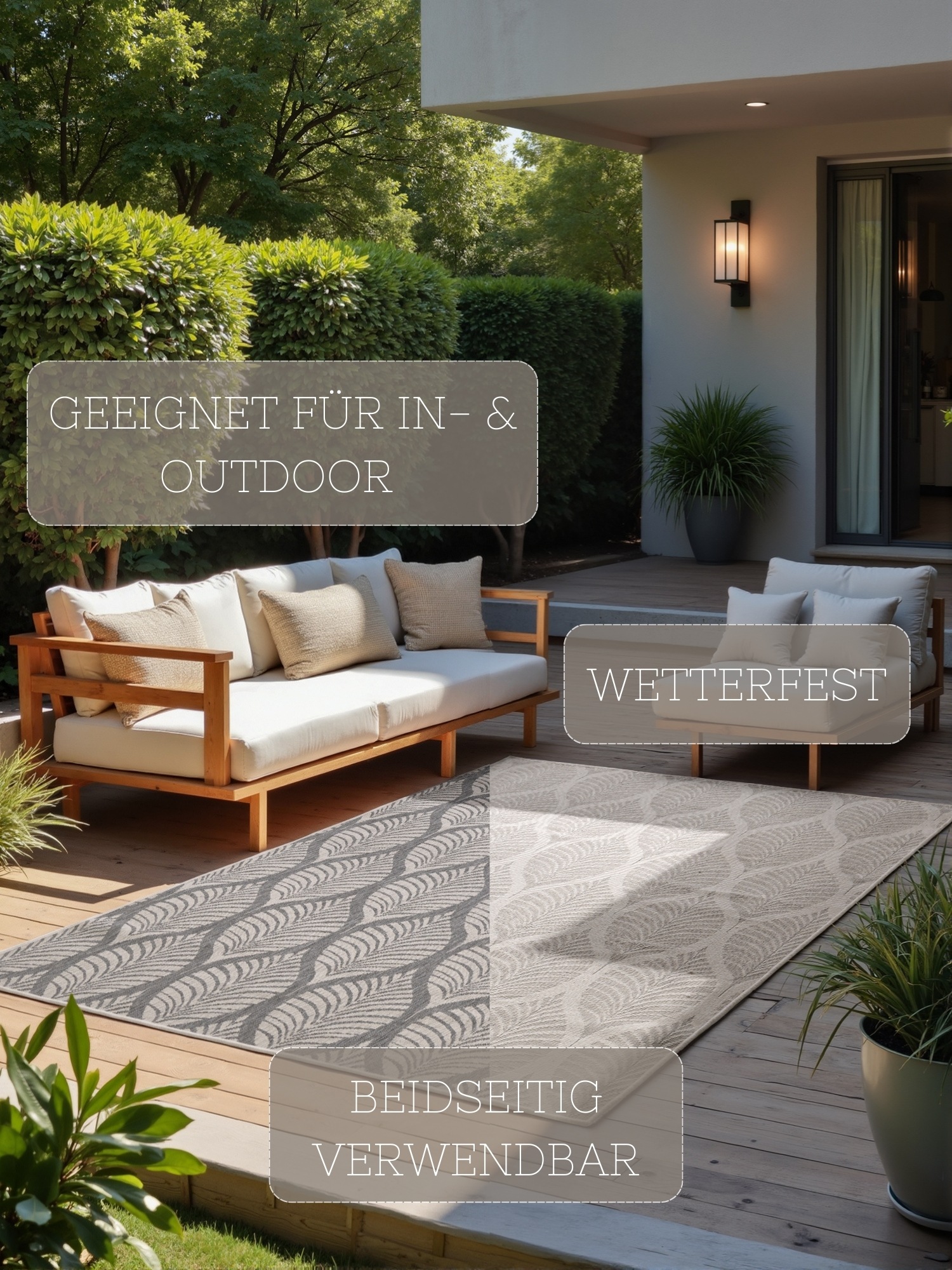 Thumbnail - HANSE Home Outdoorteppich "Liora Wendeteppich", rechteckig, 5 mm Höhe, Läufer, In und Outdoor, Flachgewebe, wetterfest, ...