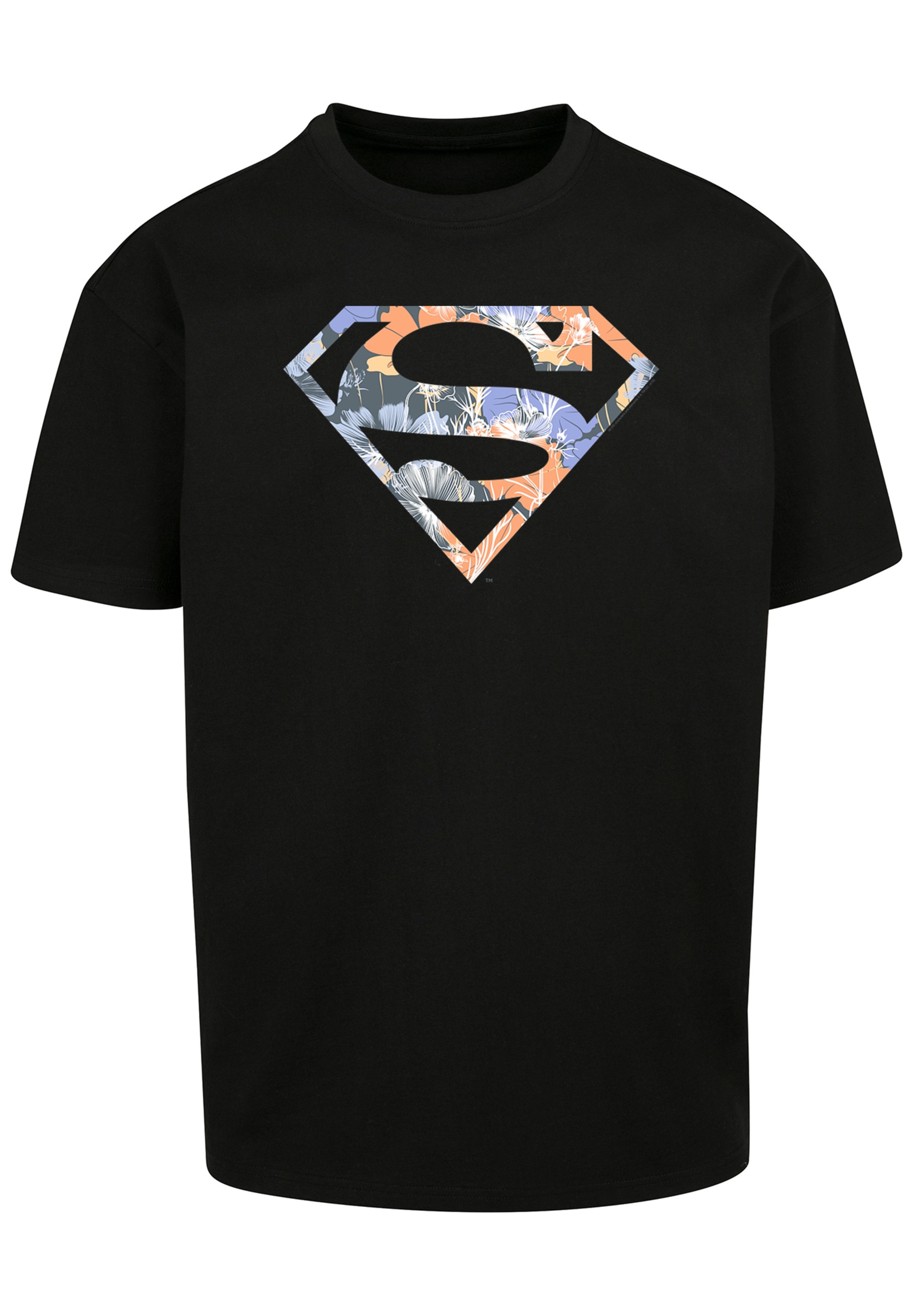 F4NT4STIC T-Shirt »Superman Superheld Floral Logo 2«, Print