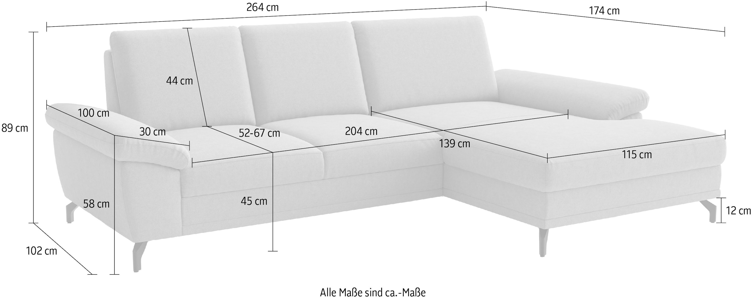 sit&more Ecksofa »Chelsea« optional mit Bettfunktion und Bettkasten