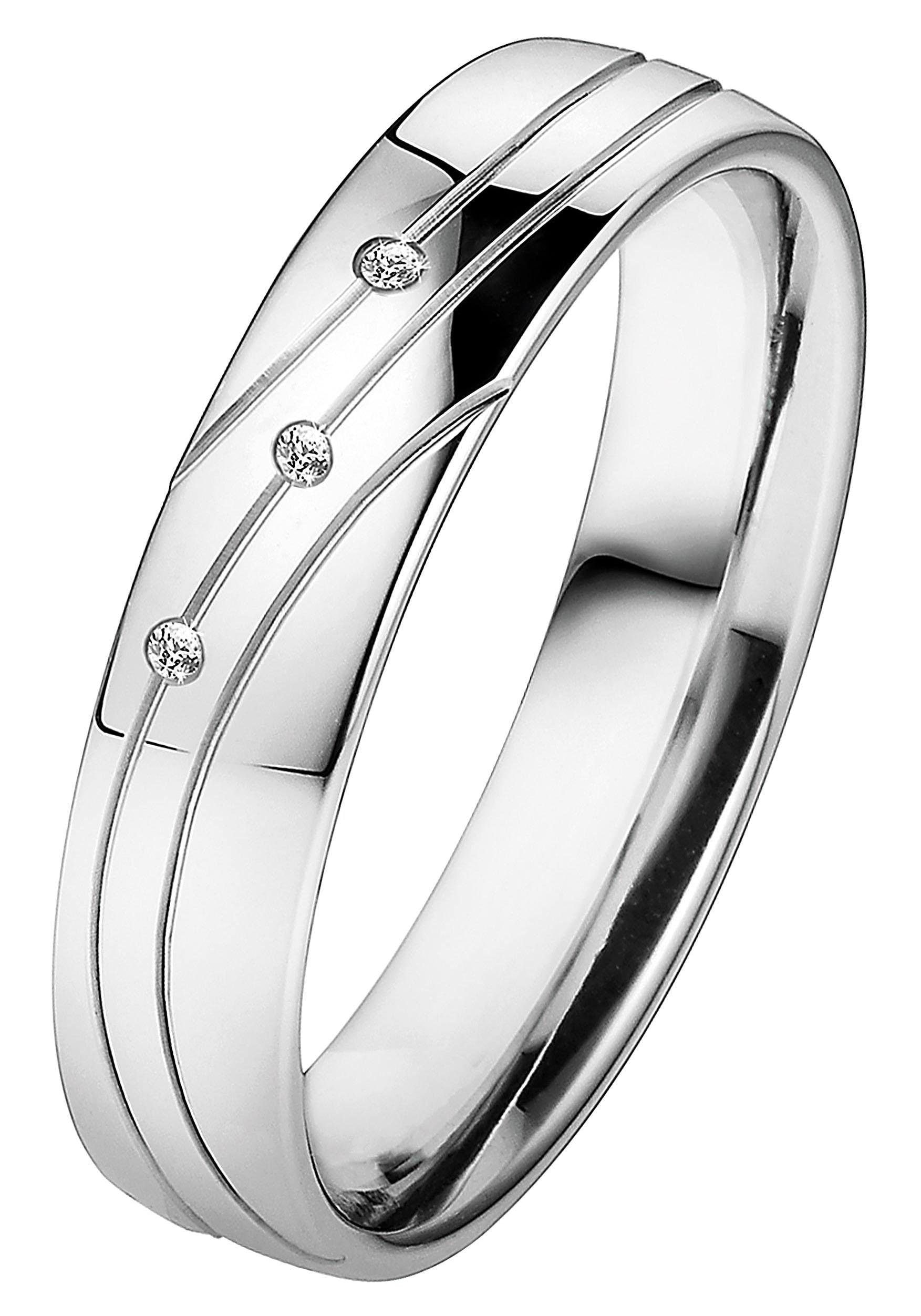 DOOSTI Trauring »Schmuck Geschenk Silber 925 Trauring Ehering Partnerring LIEBE«, Made in Germany, wahlweise mit oder ohne Brillanten