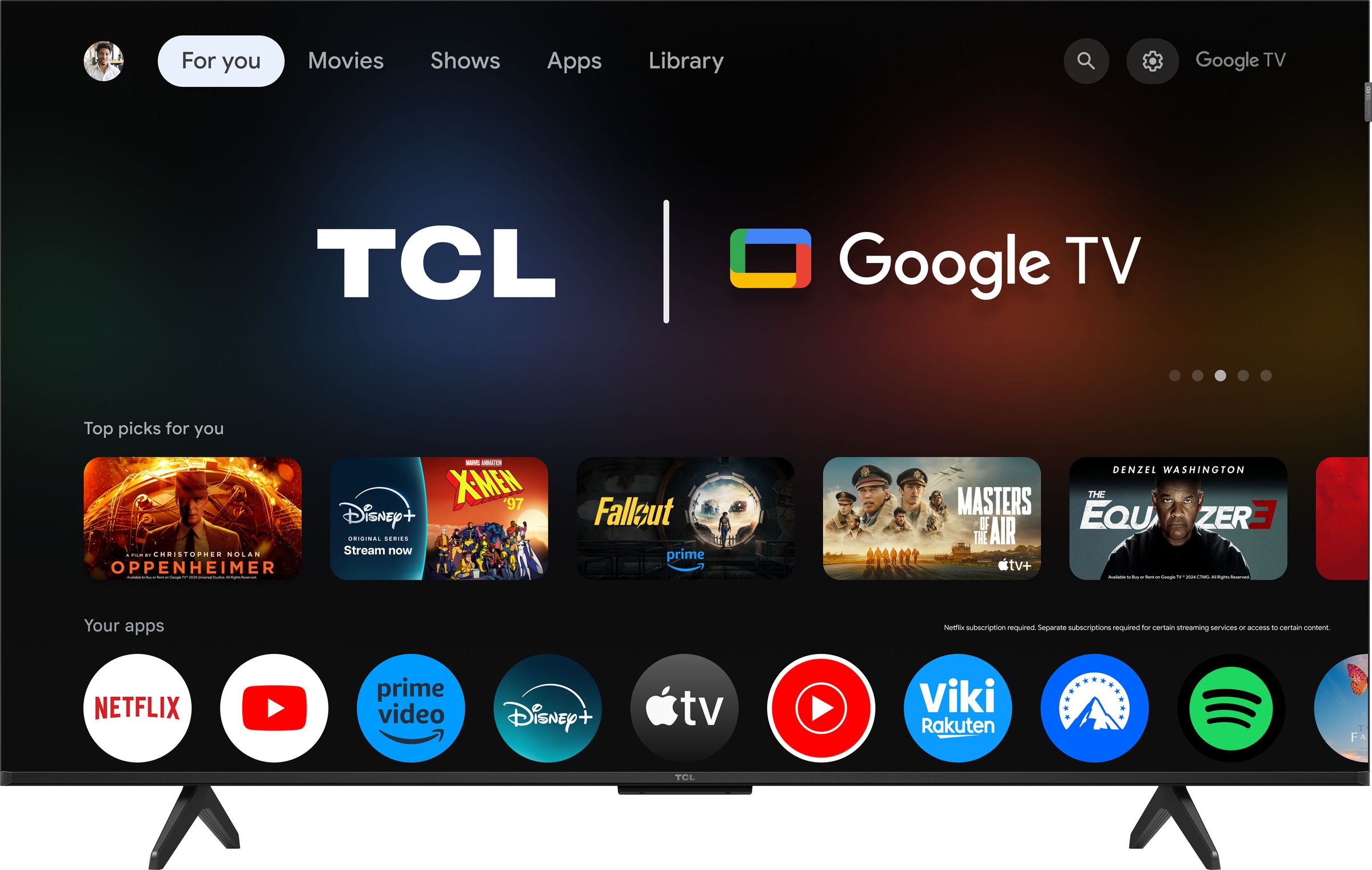 TCL QLED-Fernseher »50P71KX1«, 4K Ultra HD, Google TV-Smart-TV, Multi-HDR, Dolby Vision, Smart TV, Apple TV, Dolby Atmos, Slim Design